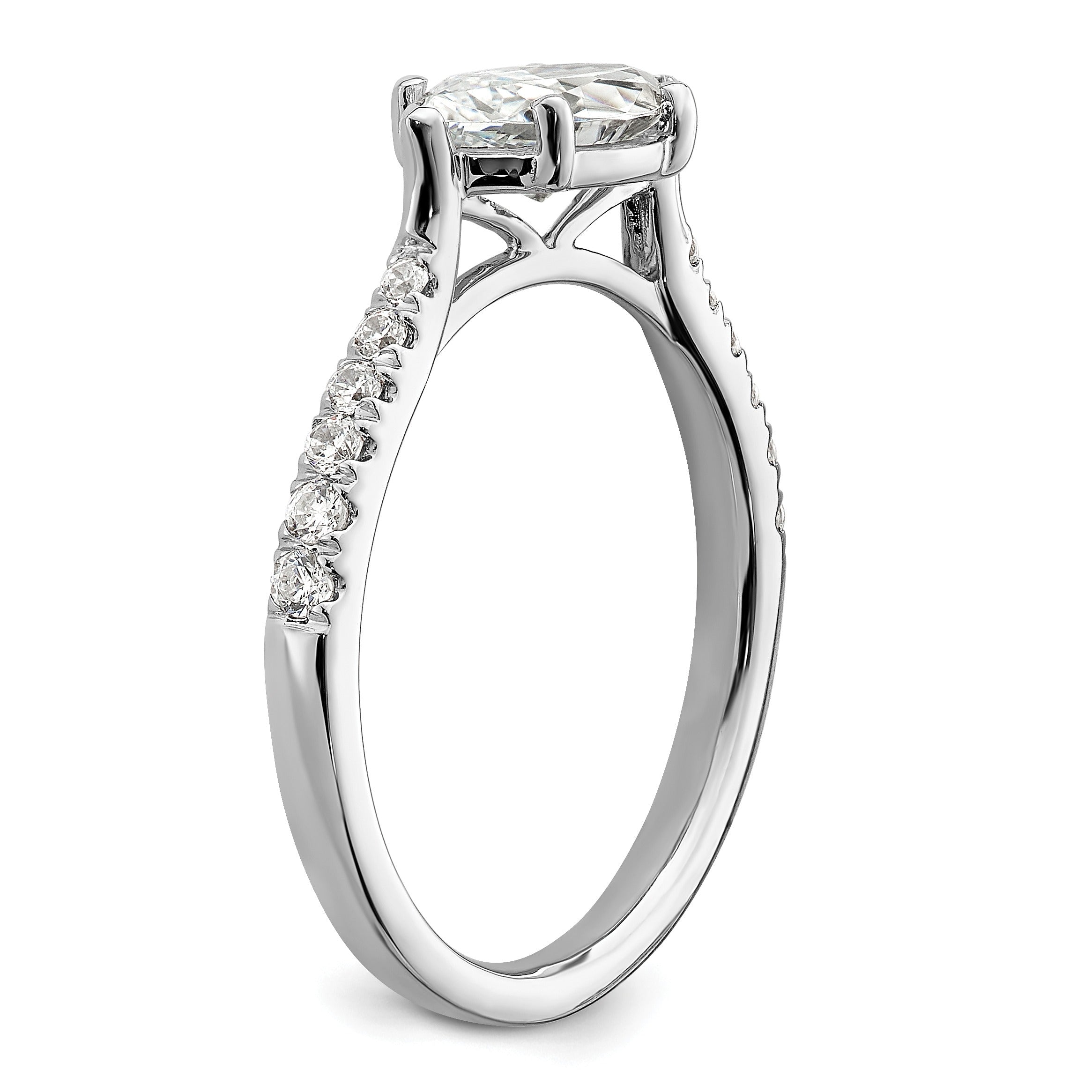 14k White Gold Lab Grown Diamond East-West Marquise Engagement Ring Semi Mount