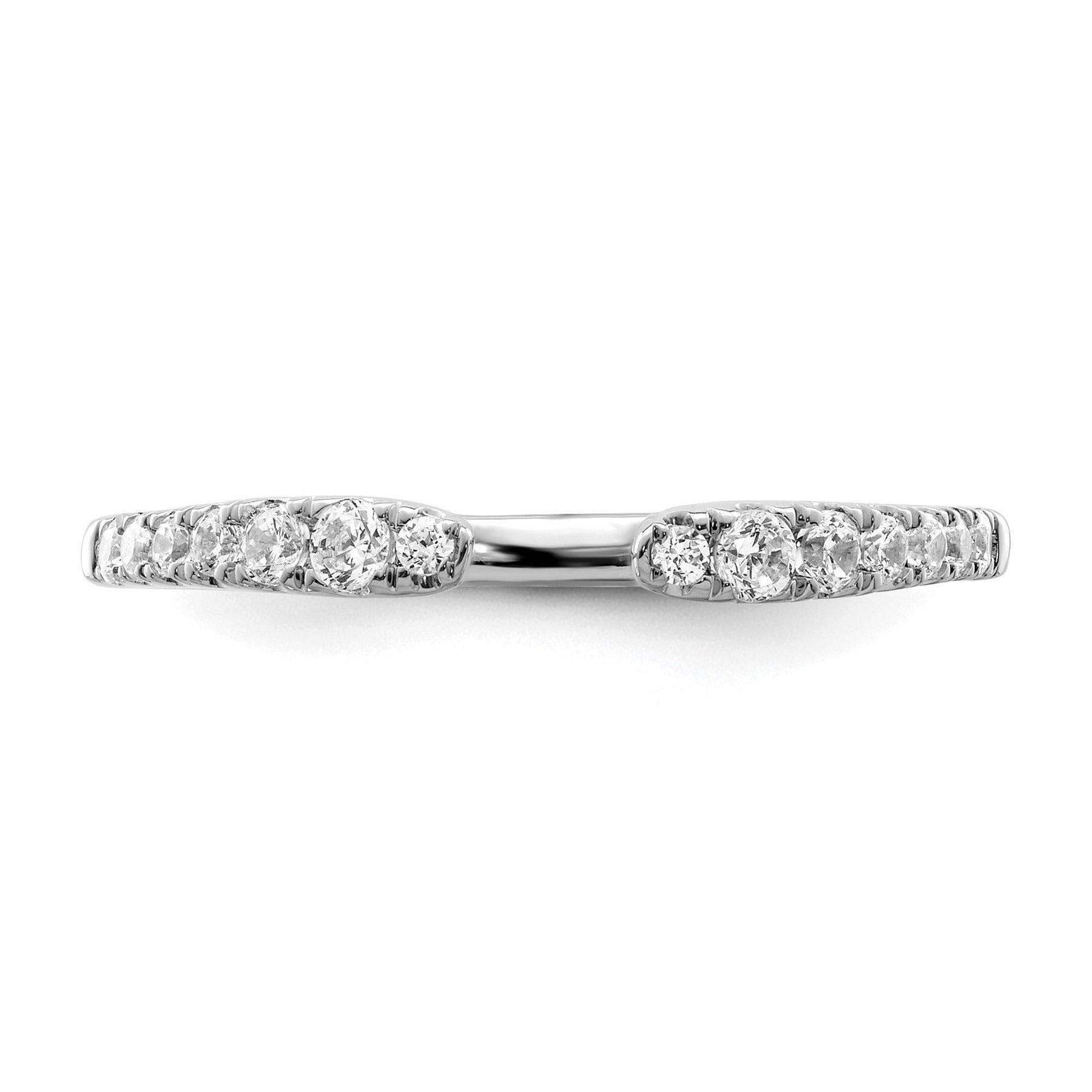 Round Lab Grown Diamond Pavé 14K White Gold Open Cuff Wedding Enhancer Band