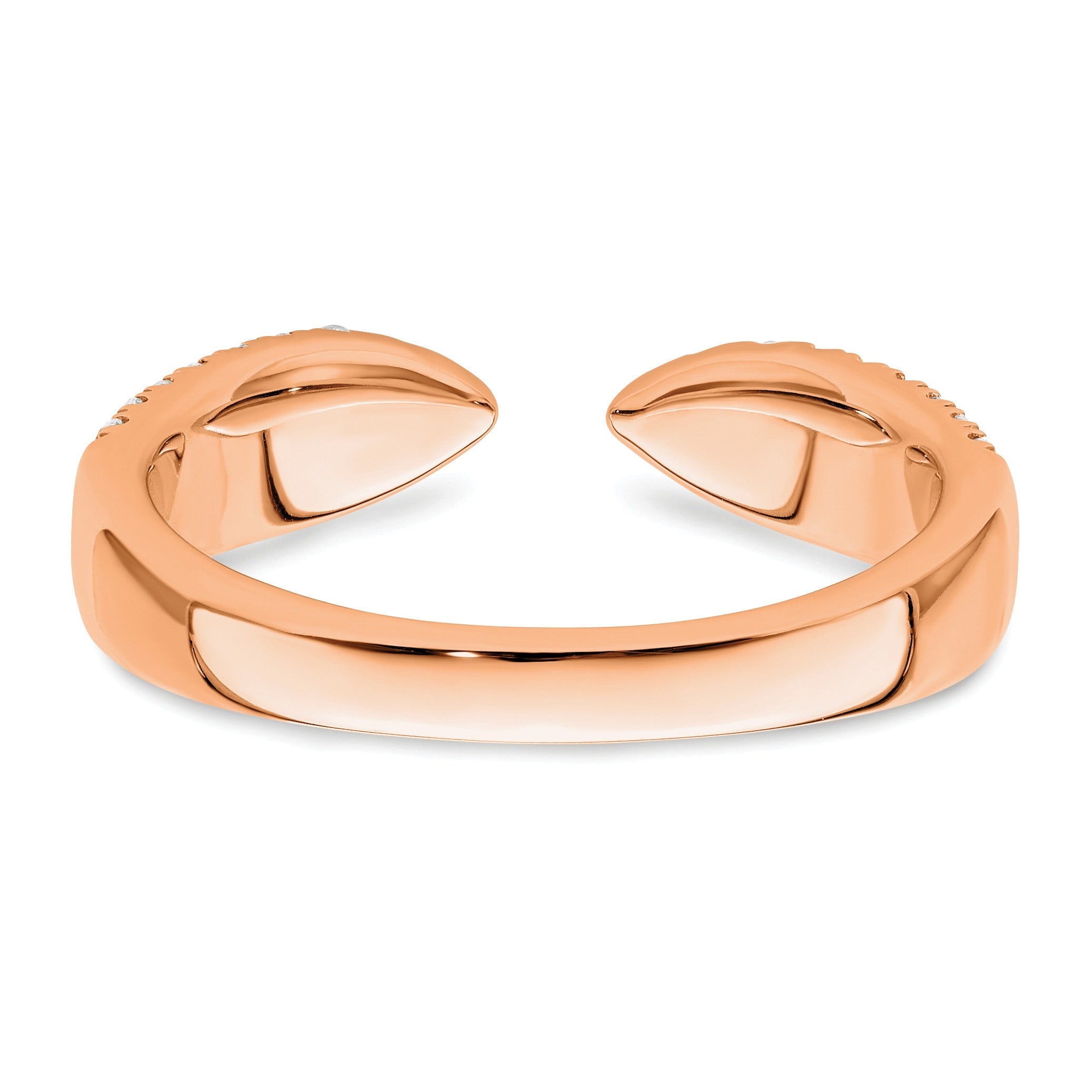 IGI Certified 0.50 Ct Round Lab Diamond Pavé 14K Rose Gold Open Cuff Wedding Enhancer Band