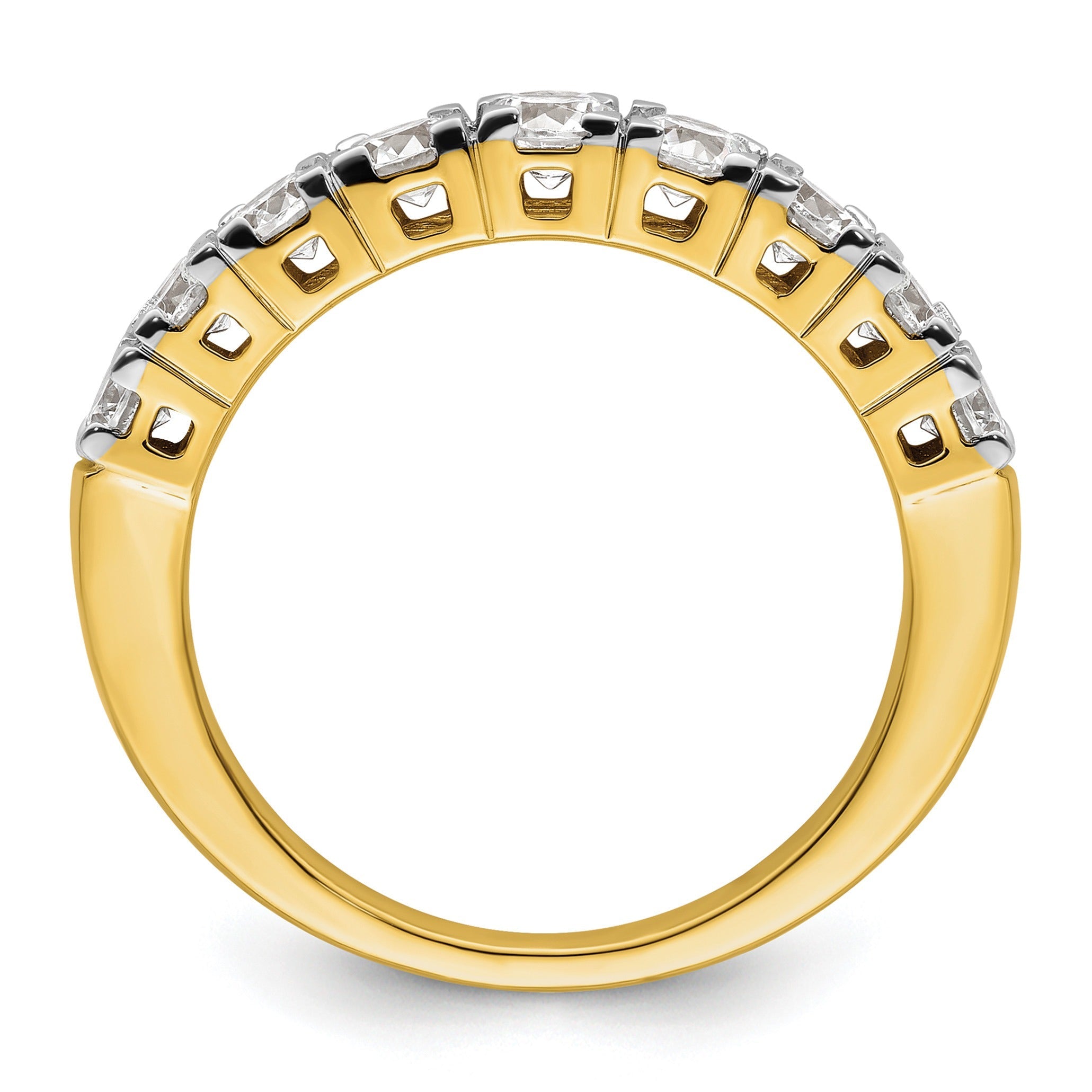 IGI Certified 1 Ct Round Lab Grown Diamond Prong 14K Yellow Gold Fashion Enhancer Ring