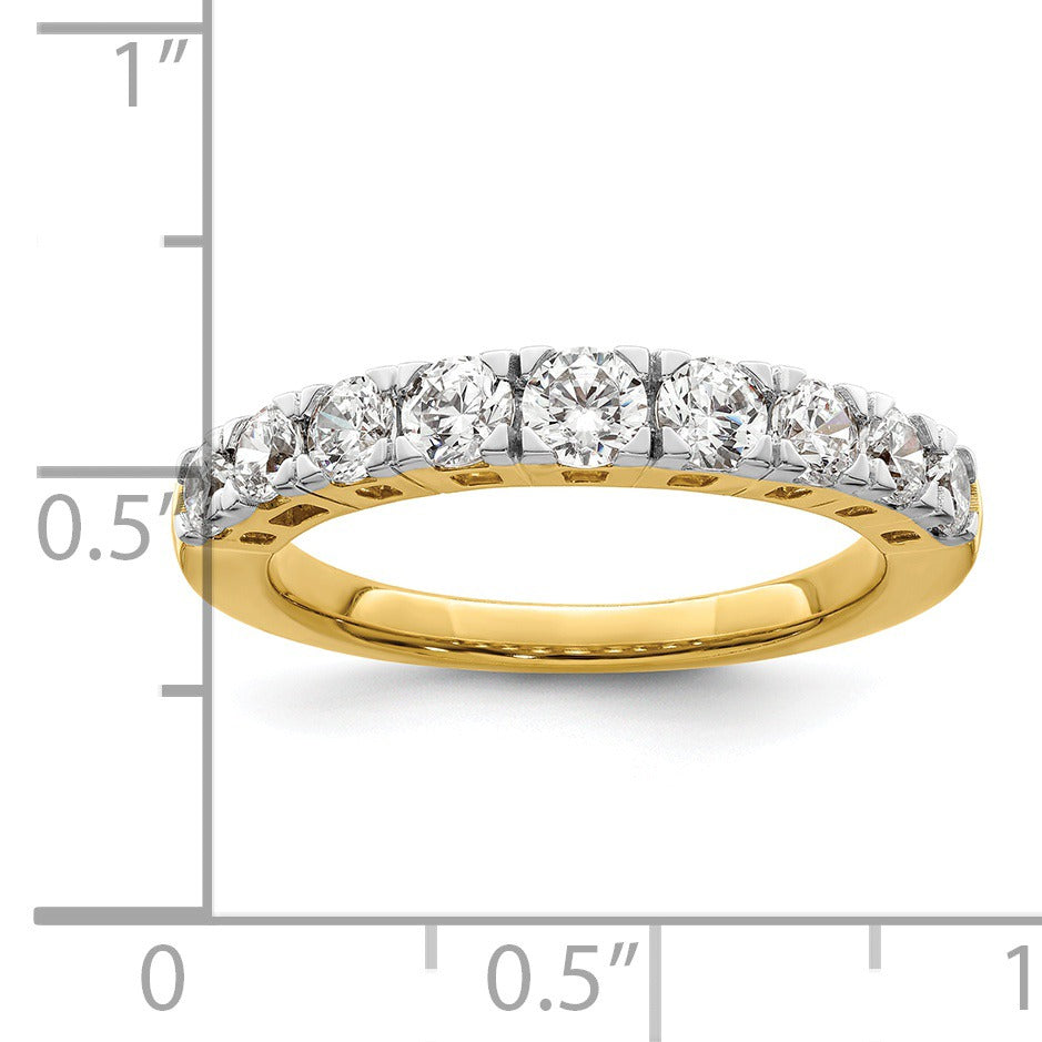 IGI Certified 1 Ct Round Lab Grown Diamond Prong 14K Yellow Gold Fashion Enhancer Ring