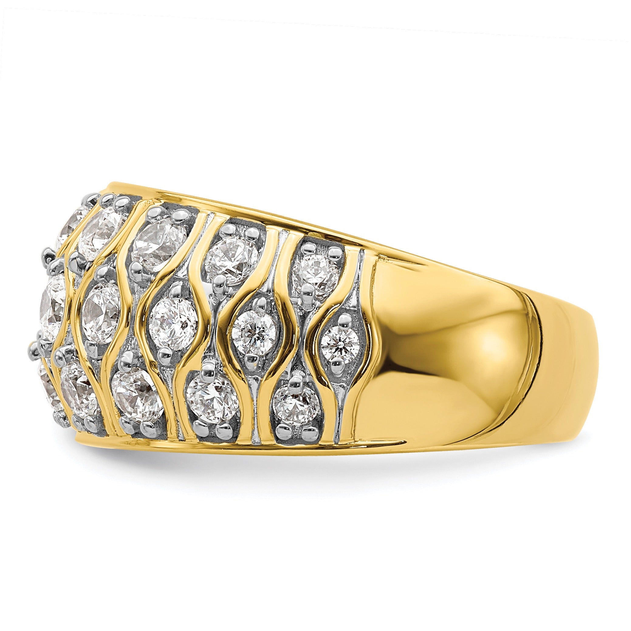 14k Yellow Gold Lab Grown Diamond Cluster Ring