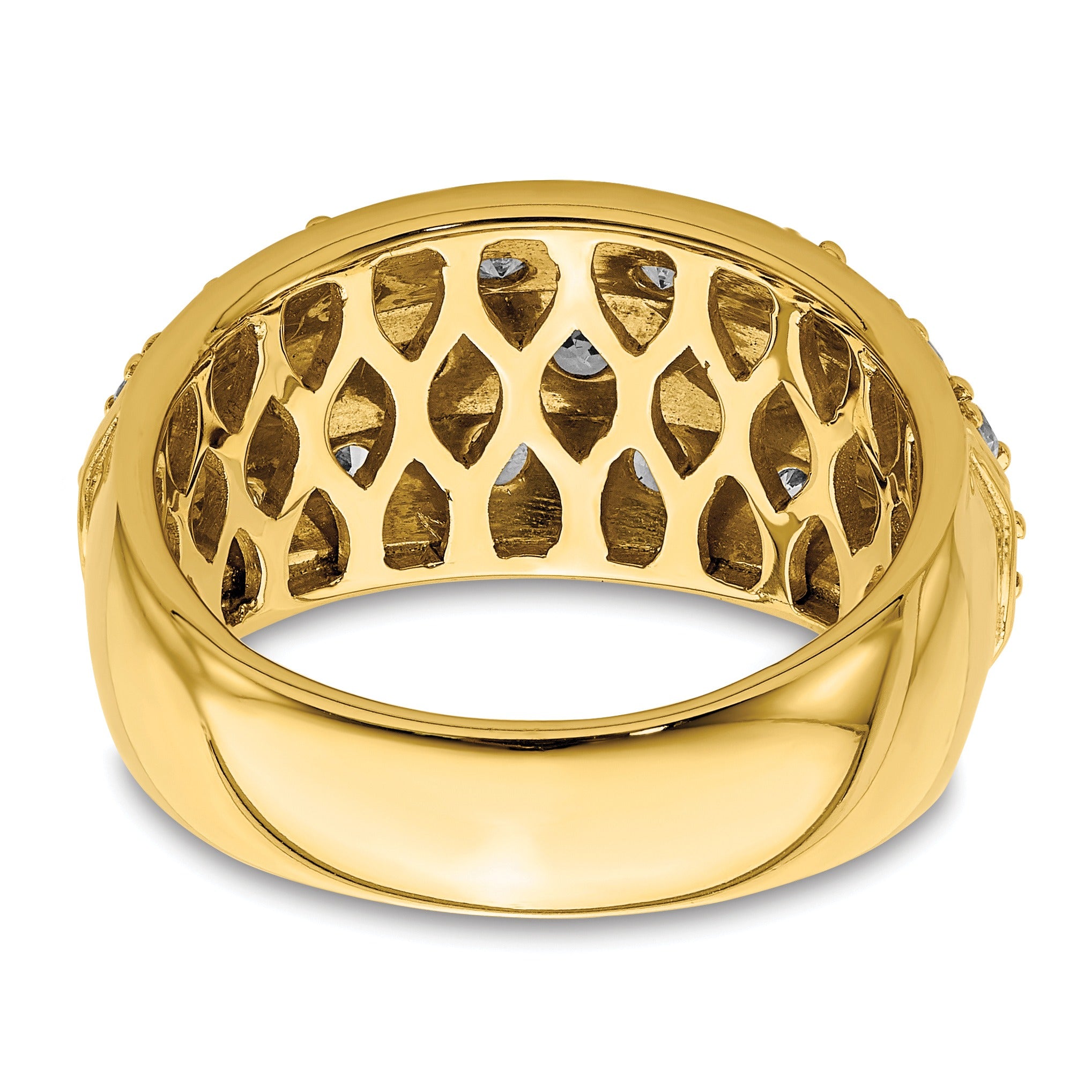 14k Yellow Gold Lab Grown Diamond Cluster Ring