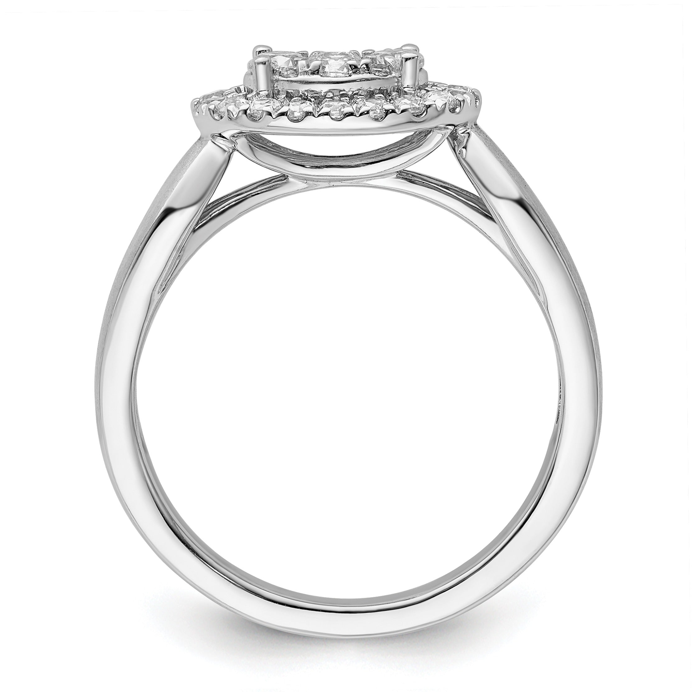 14k White Gold Lab Grown Diamond Cluster Engagement Ring