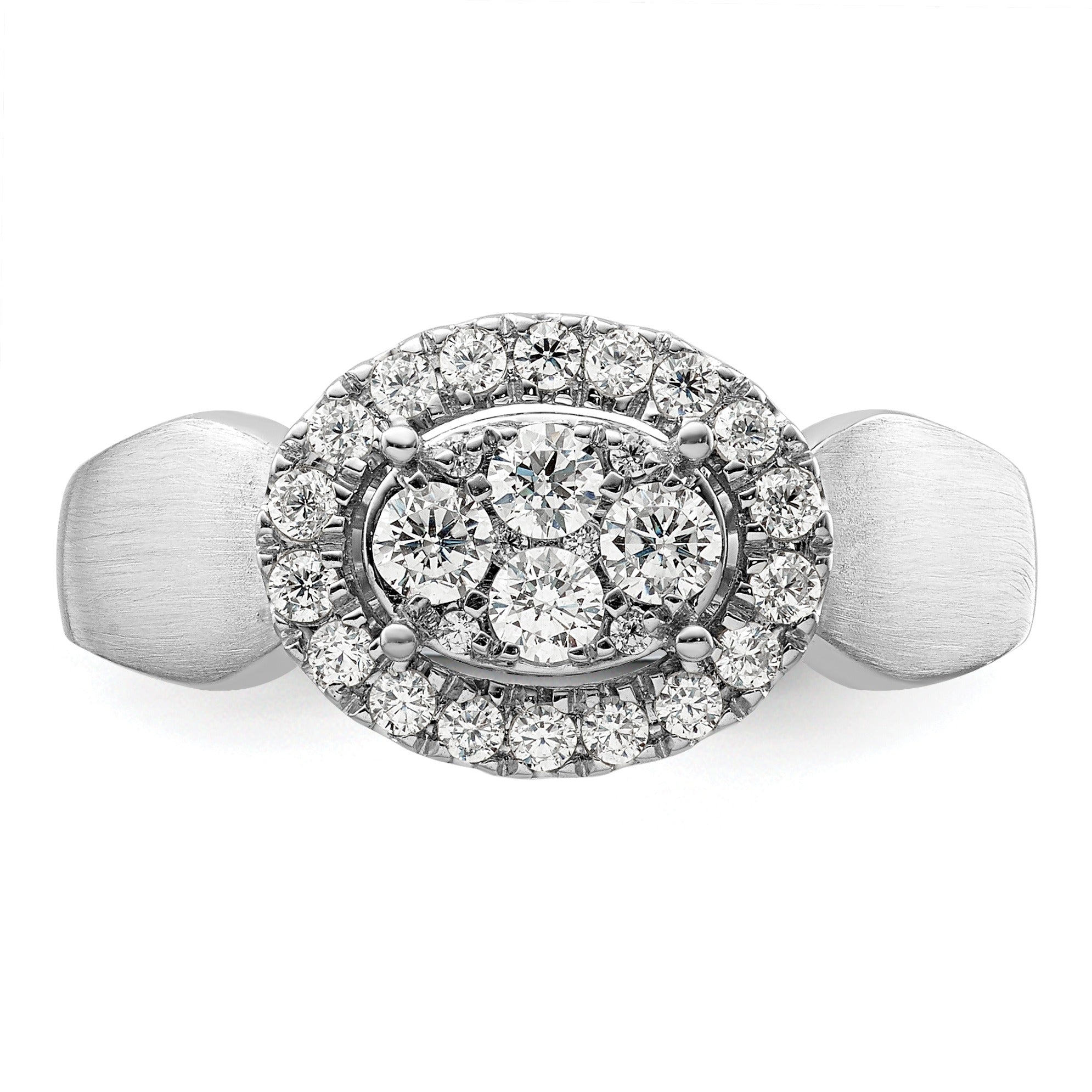 14k White Gold Lab Grown Diamond Cluster Engagement Ring
