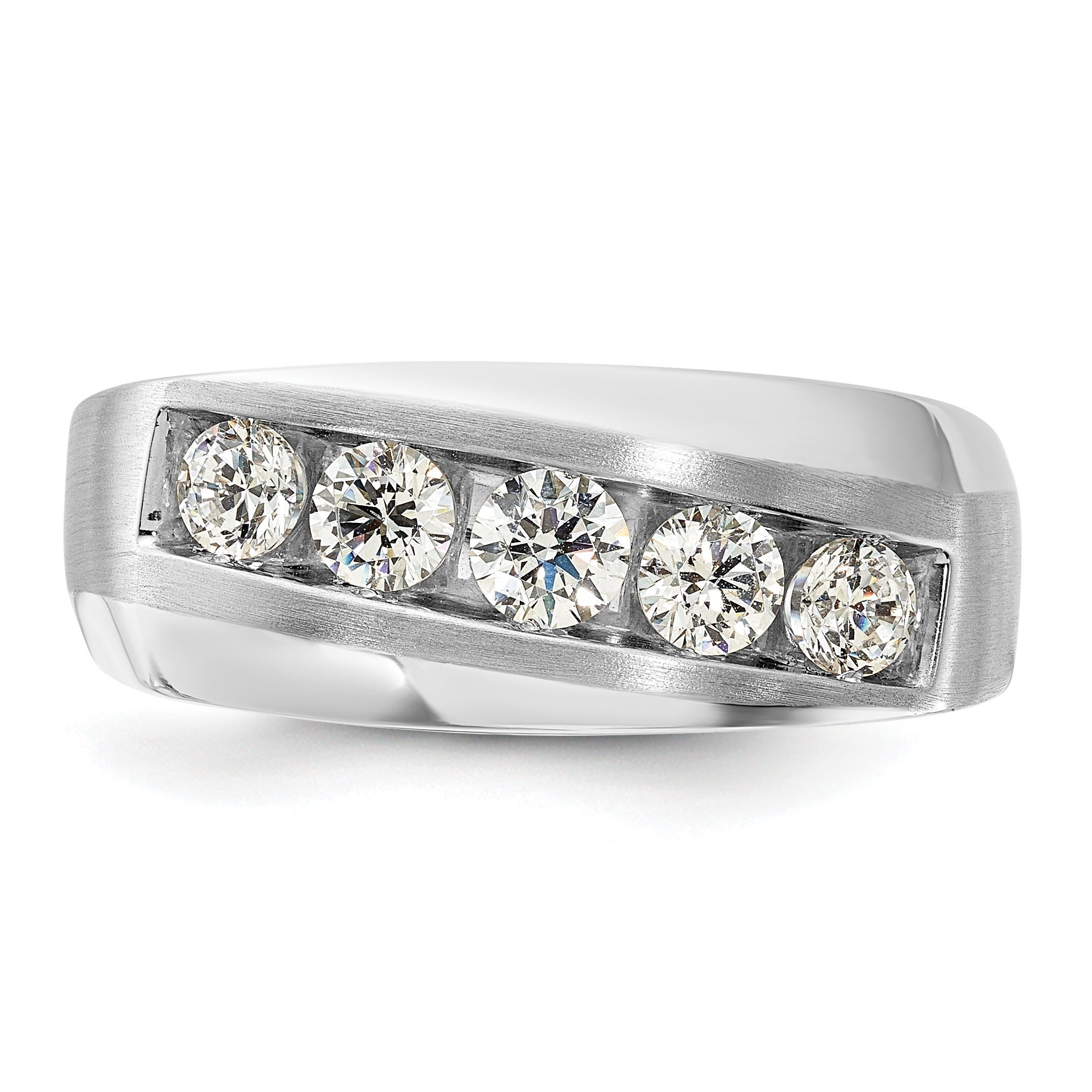 10k White Gold 1 carat Lab Grown Diamond Five Stone Ring