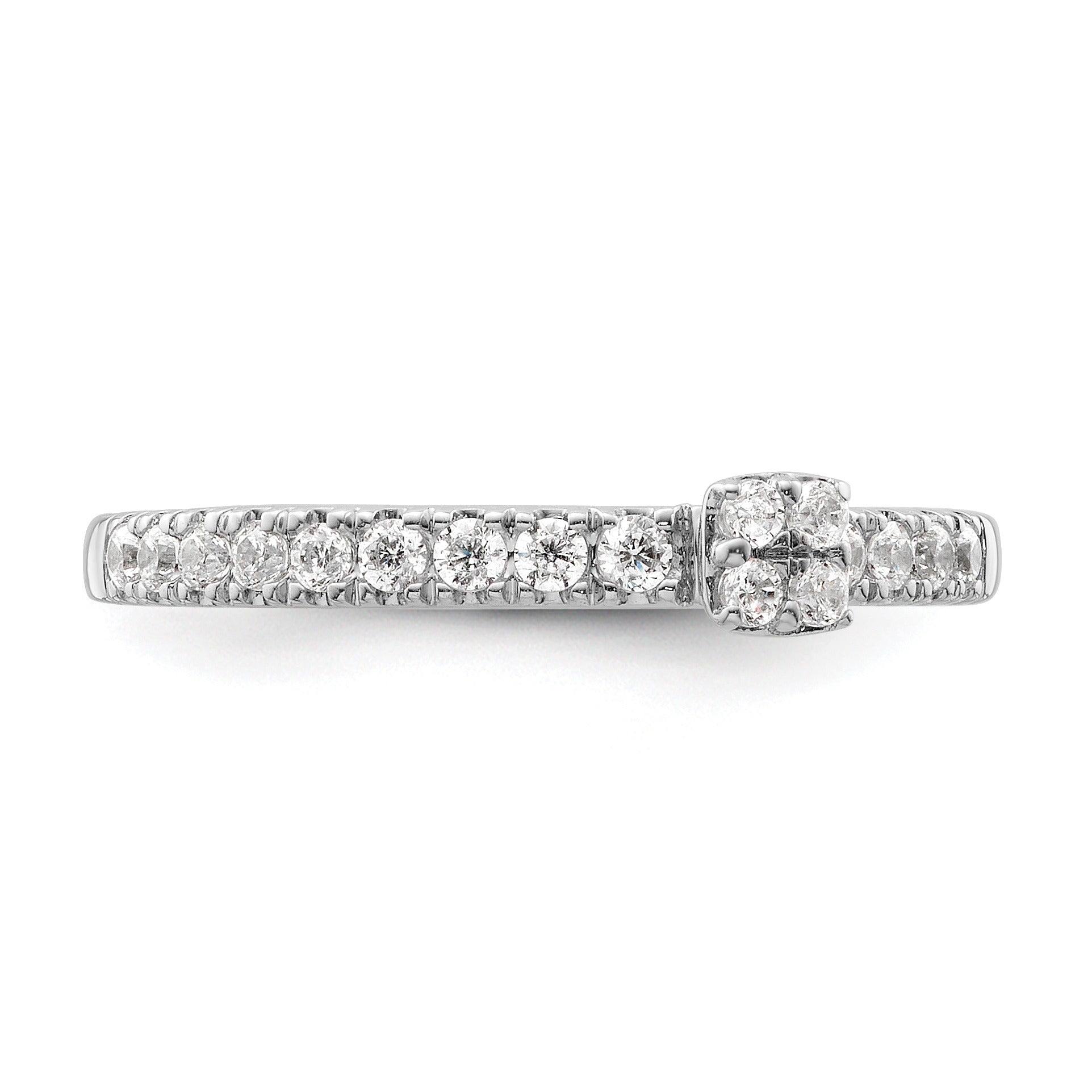 0.25 Ct Round Lab Grown Diamond Prong 14K White Gold Two Promises Enhancer Band