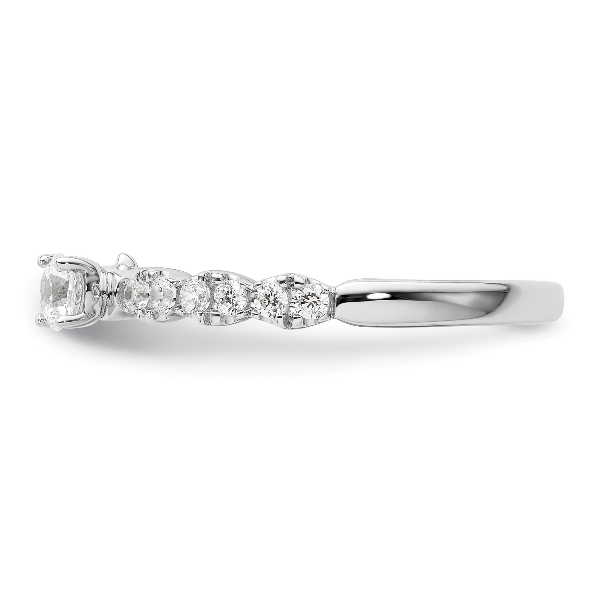 0.37 Ct Round Lab Grown Diamond Prong 14K White Gold Two Promises Enhancer Band