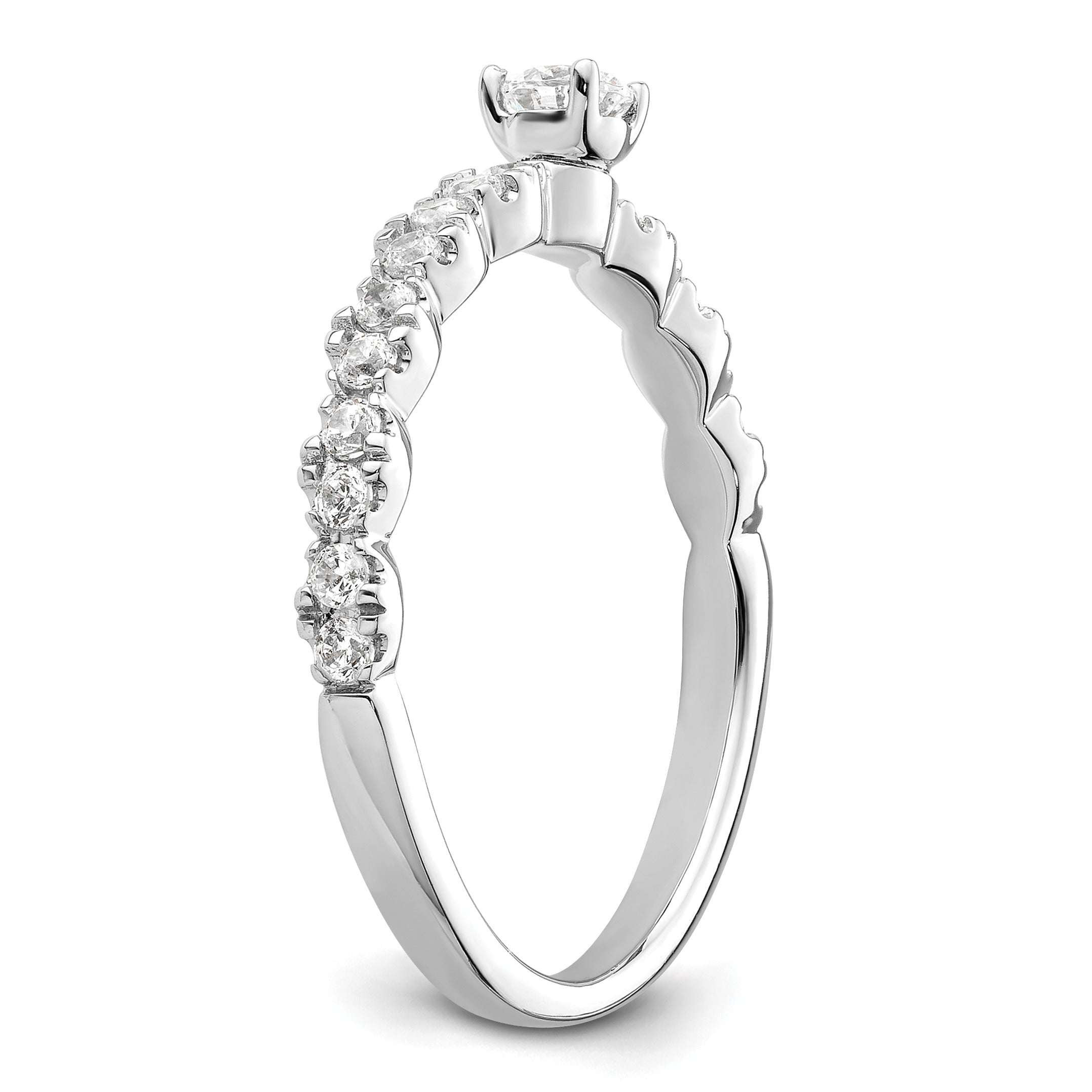 0.37 Ct Round Lab Grown Diamond Prong 14K White Gold Two Promises Enhancer Band