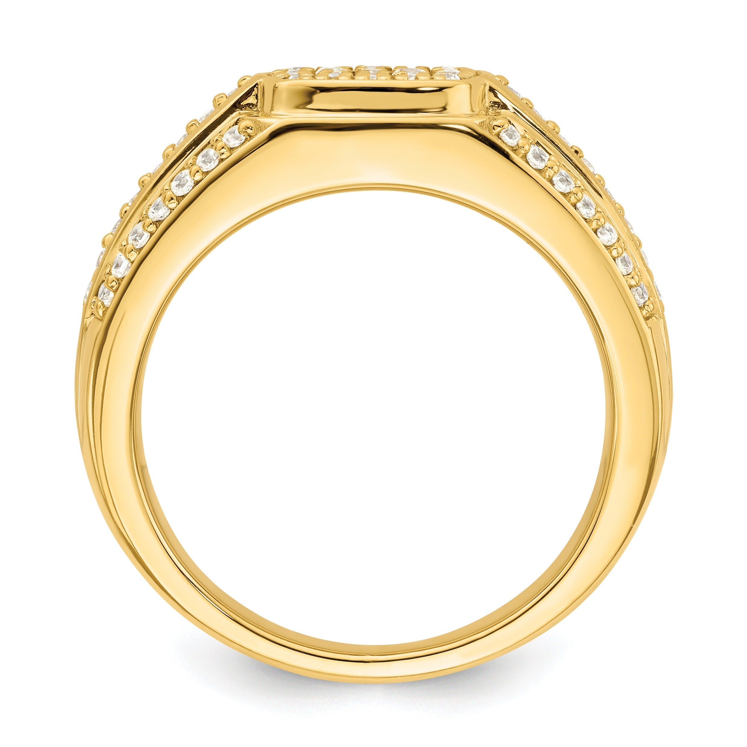 3/4 ct Lab Grown Diamond Men's Pave Cluster Ring 14k Gold