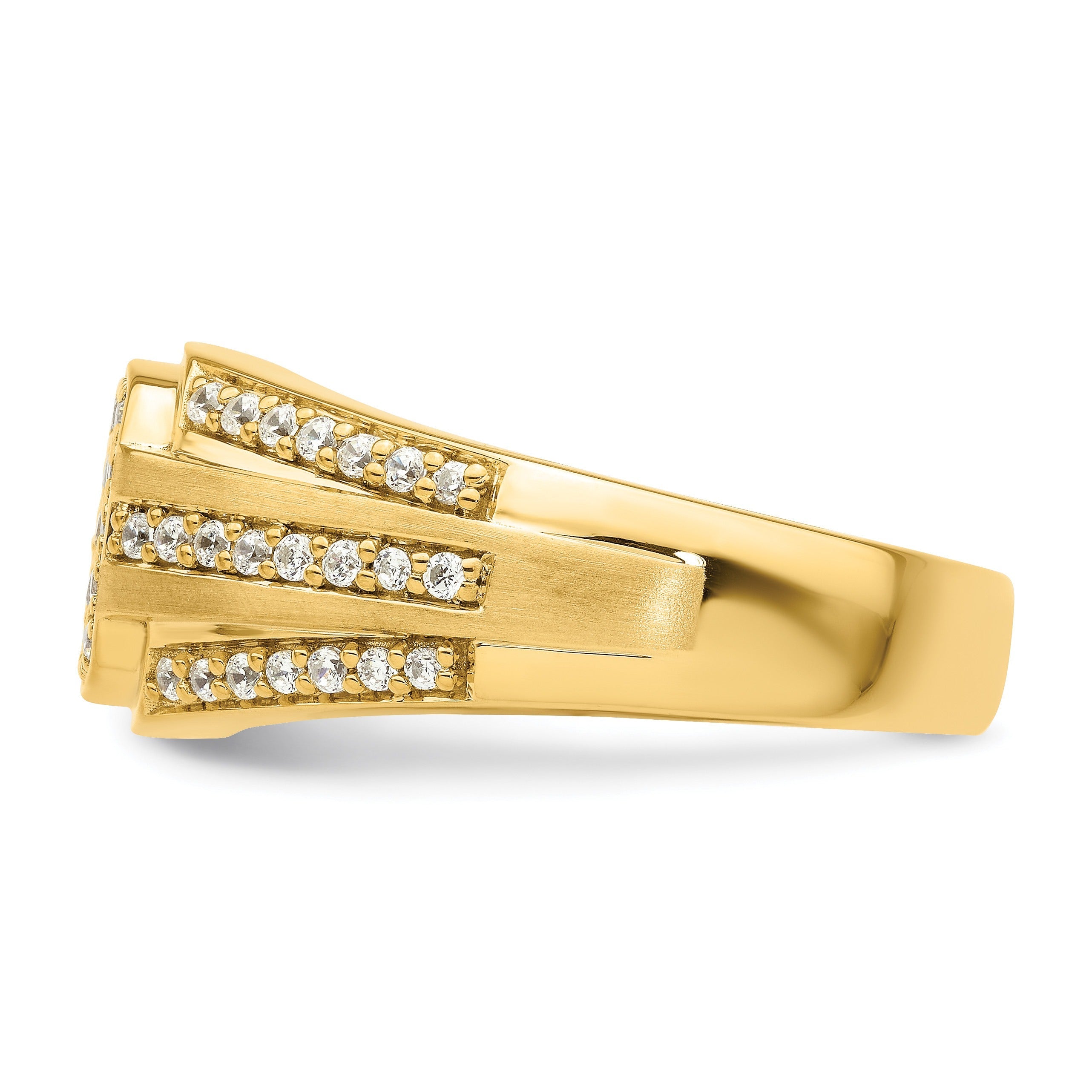3/4 ct Lab Grown Diamond Men's Pave Cluster Ring 14k Gold