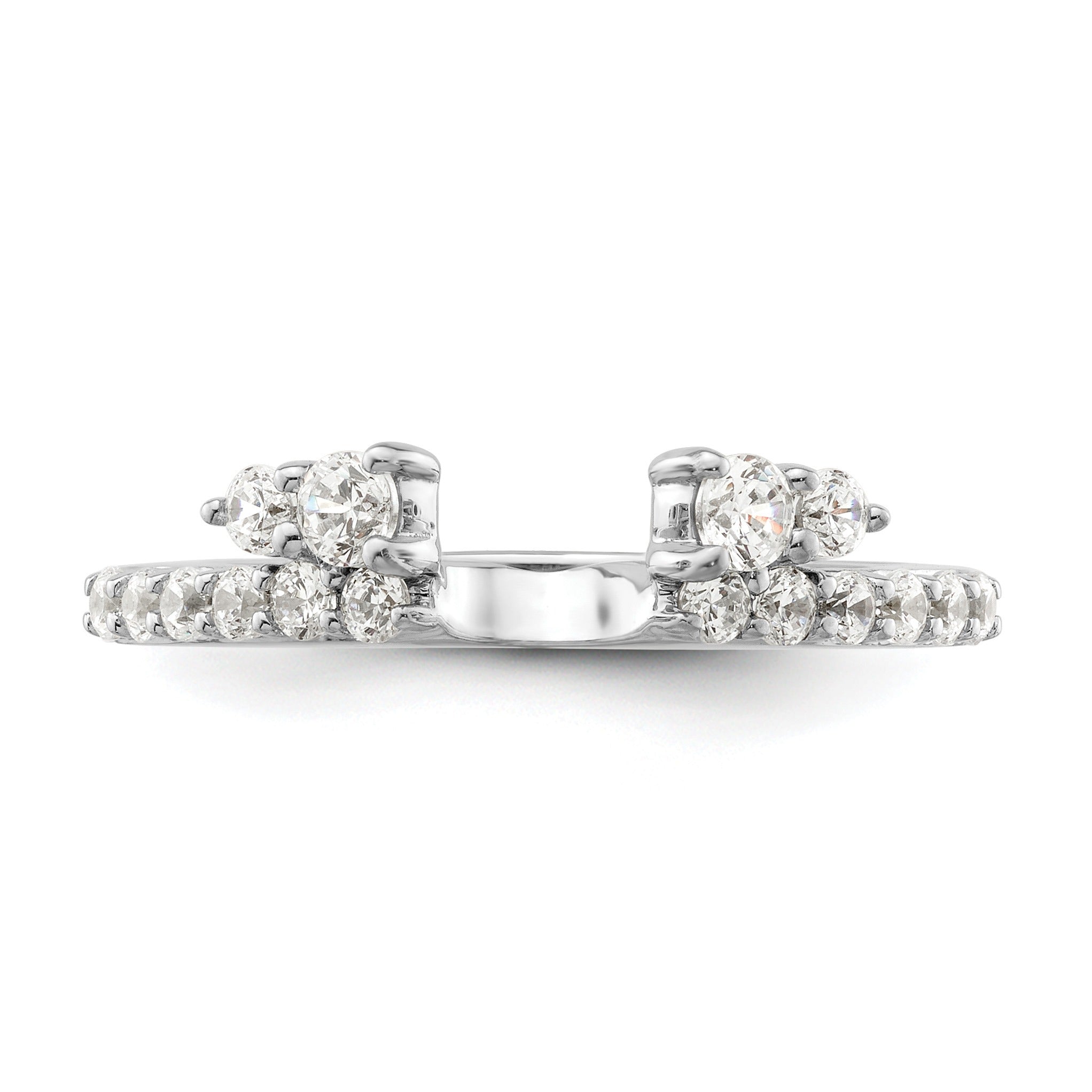 0.50 Ct Round Lab Grown Diamond Prong 14K White Gold Ring Wrap Enhancer Band