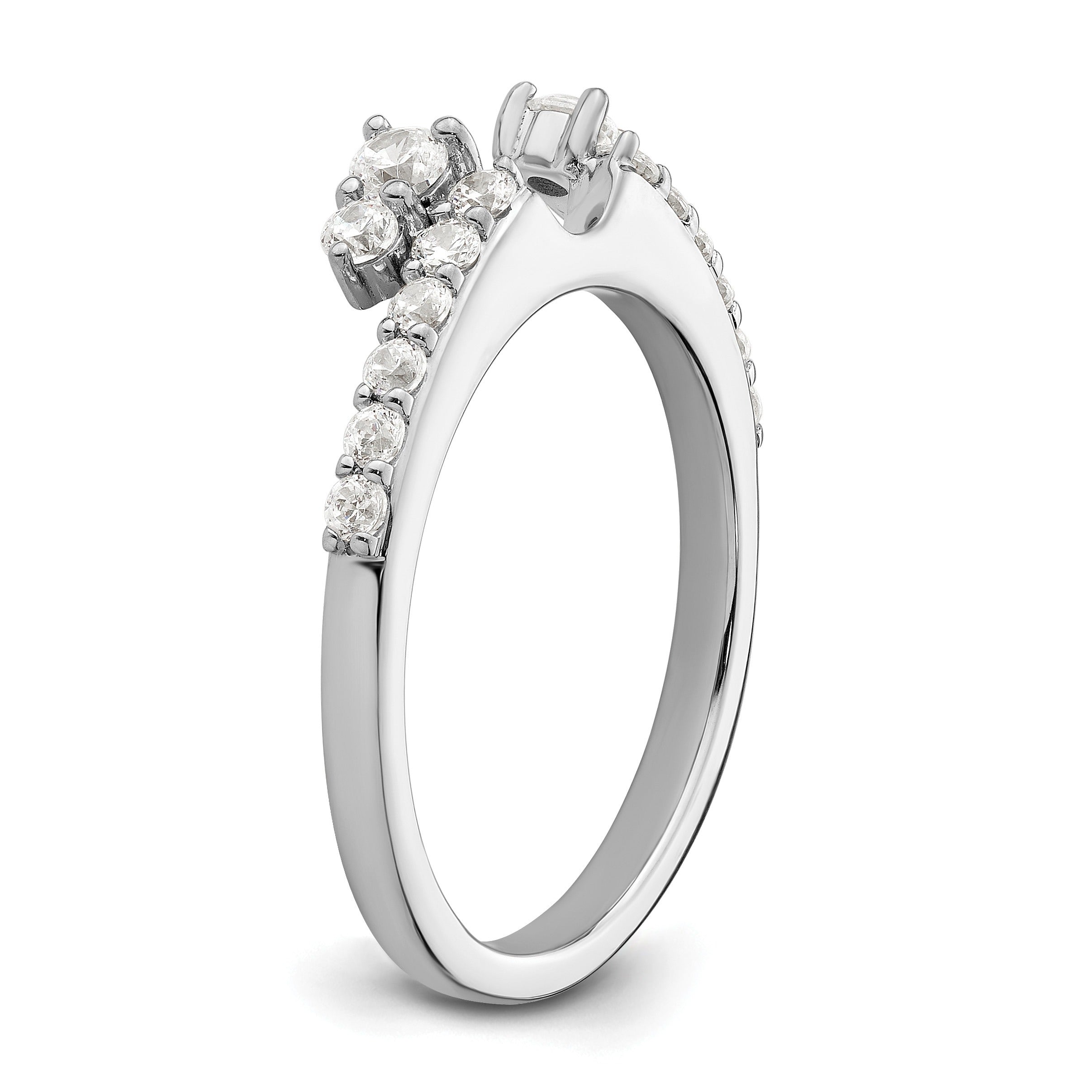 0.50 Ct Round Lab Grown Diamond Prong 14K White Gold Ring Wrap Enhancer Band