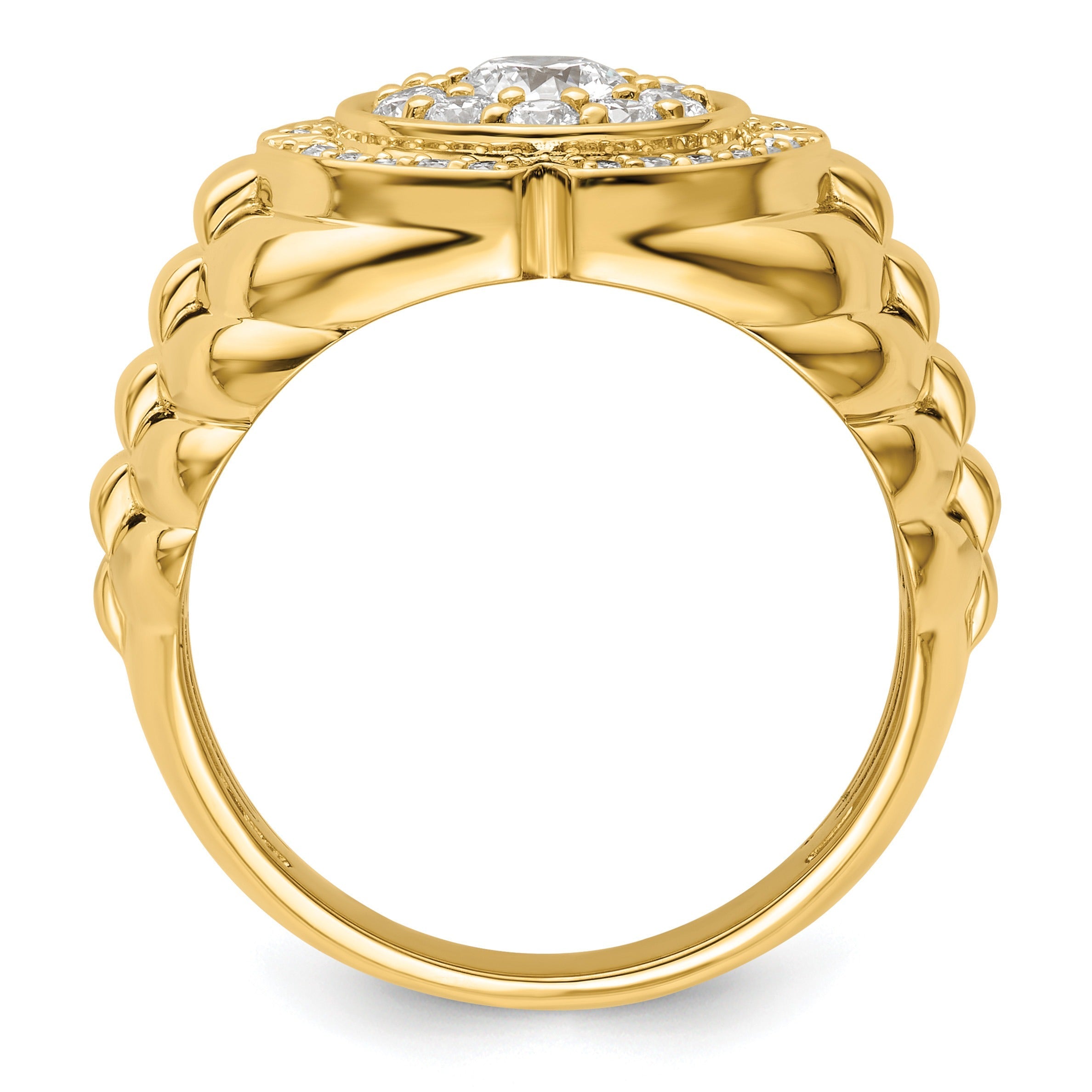 1 1/5 ct Lab Grown Diamond Men's Cluster Ring 10k Gold