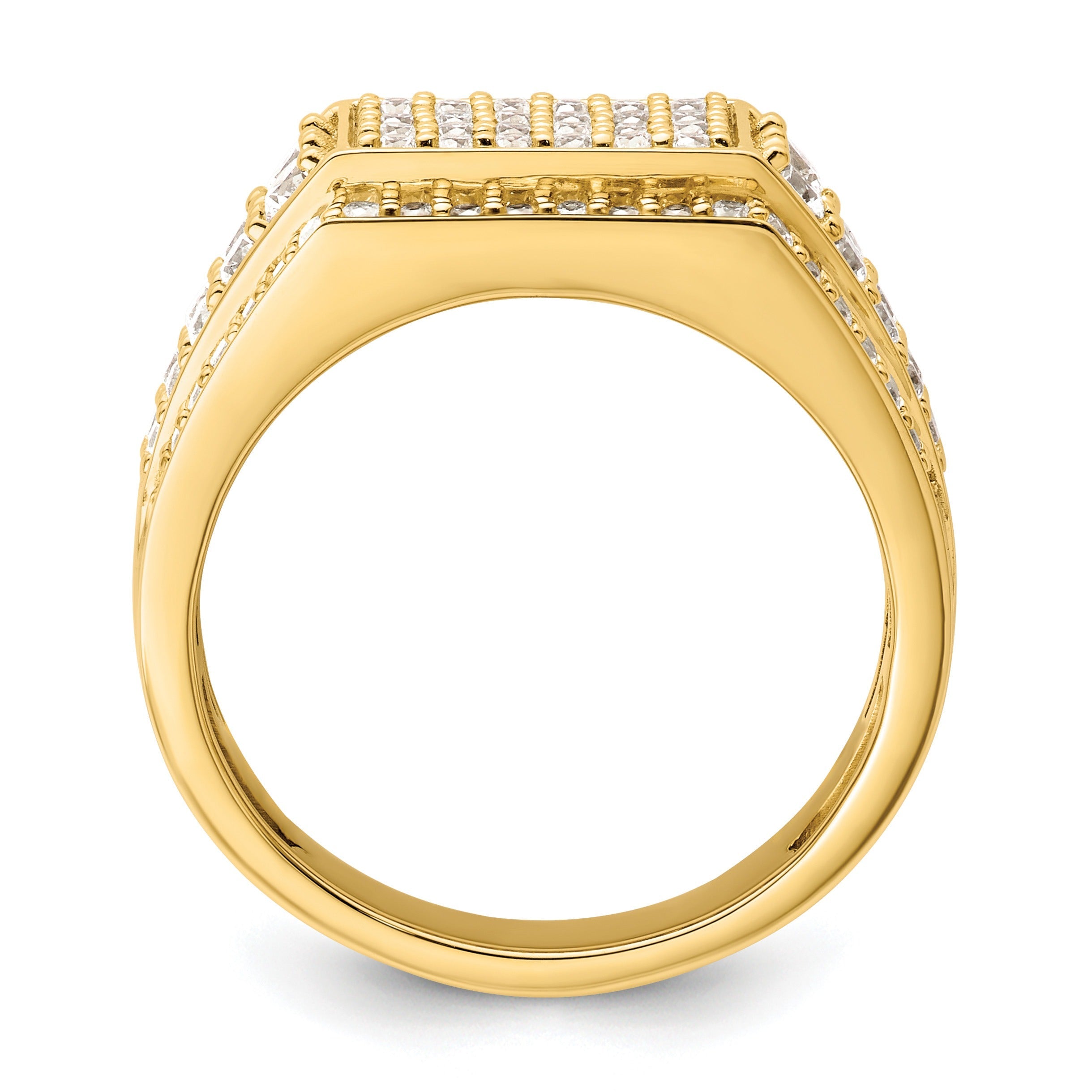 1 3/8 ct Lab Grown Diamond Cluster Men's Ring 14k Yellow Gold