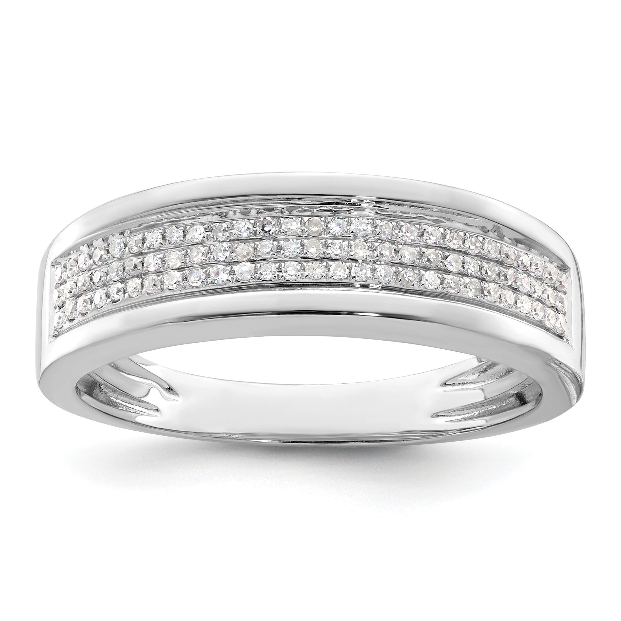 1/4 ct Lab Grown Diamond Men's Cluster Band 14k White Gold