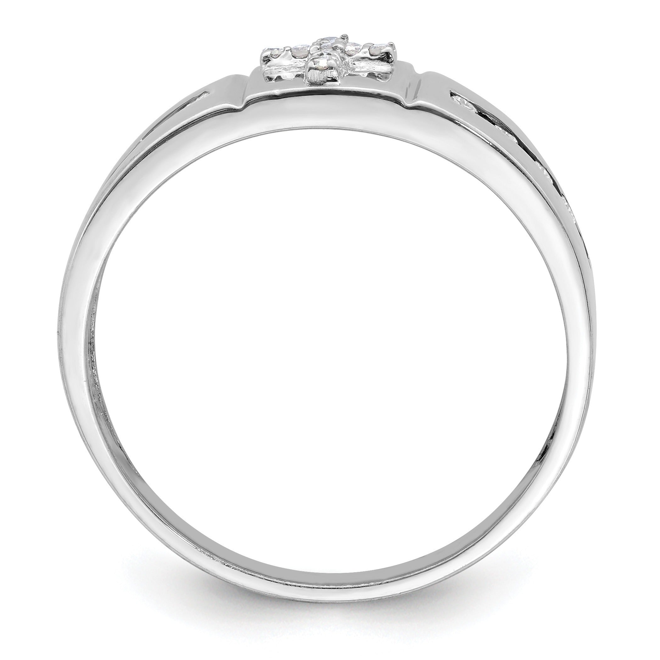 14k White Gold 1/4 ct Lab Grown Diamond Men's Cross Band Ring