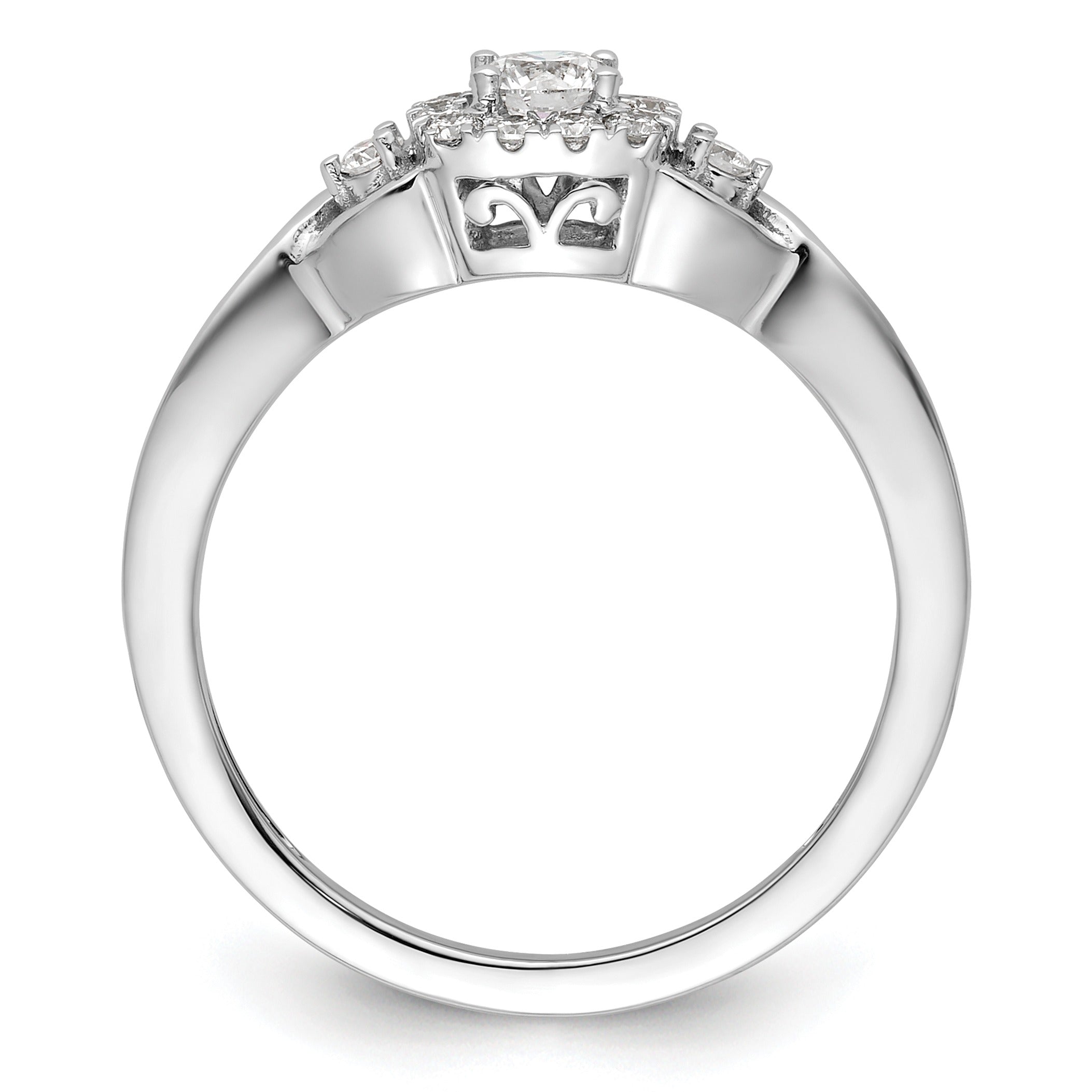14k White Gold Lab Grown Diamond Bypass Engagement Ring