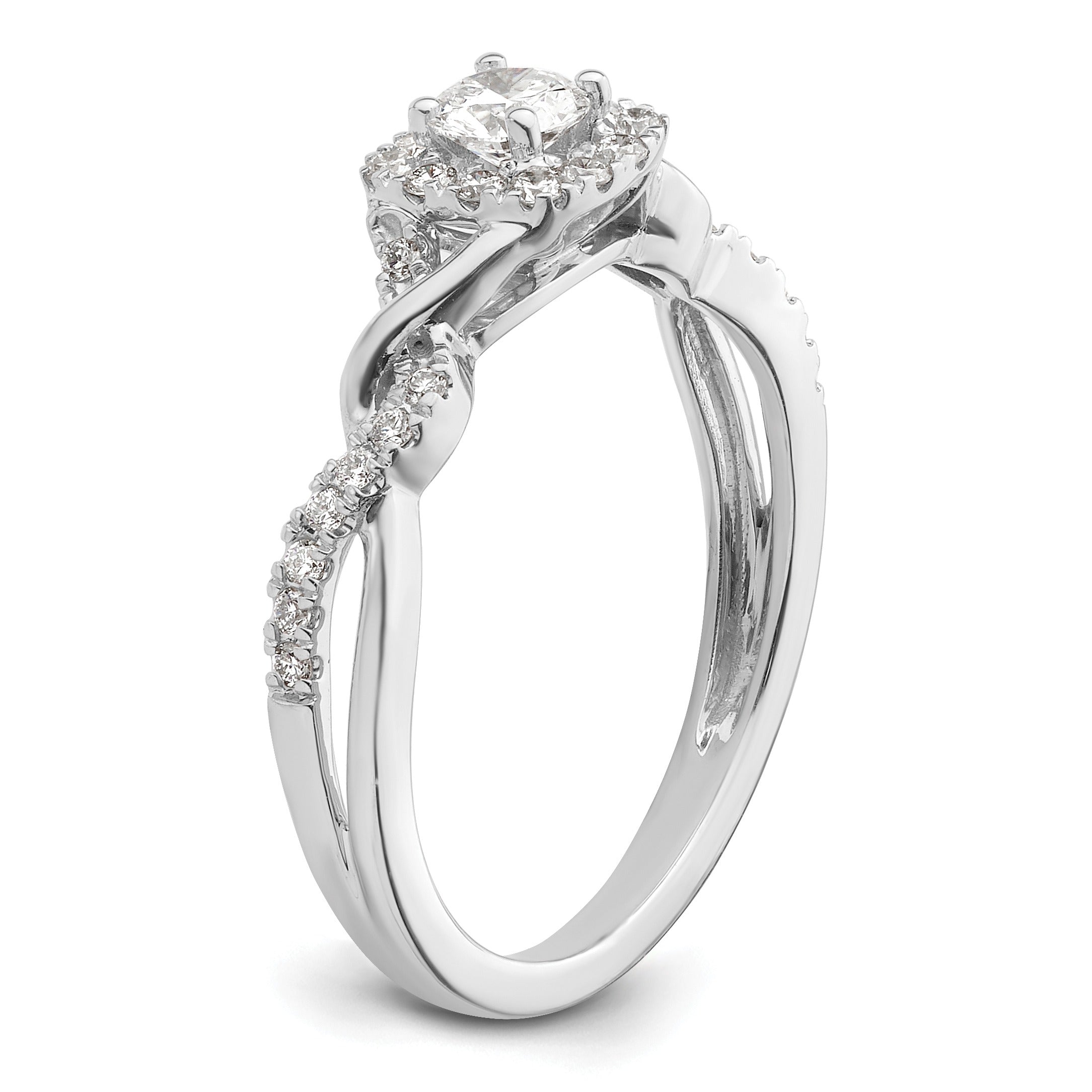 14k White Gold Lab Grown Diamond Bypass Engagement Ring