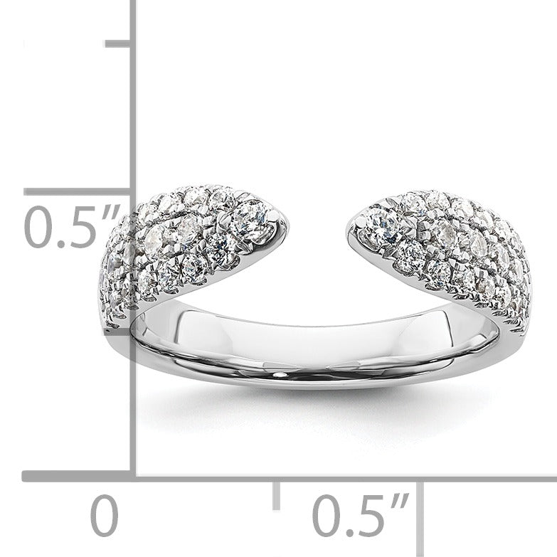 IGI Certified 0.75 Ct Round White Lab Grown Diamond Pavé 14K White Gold Wedding Band Enhancer