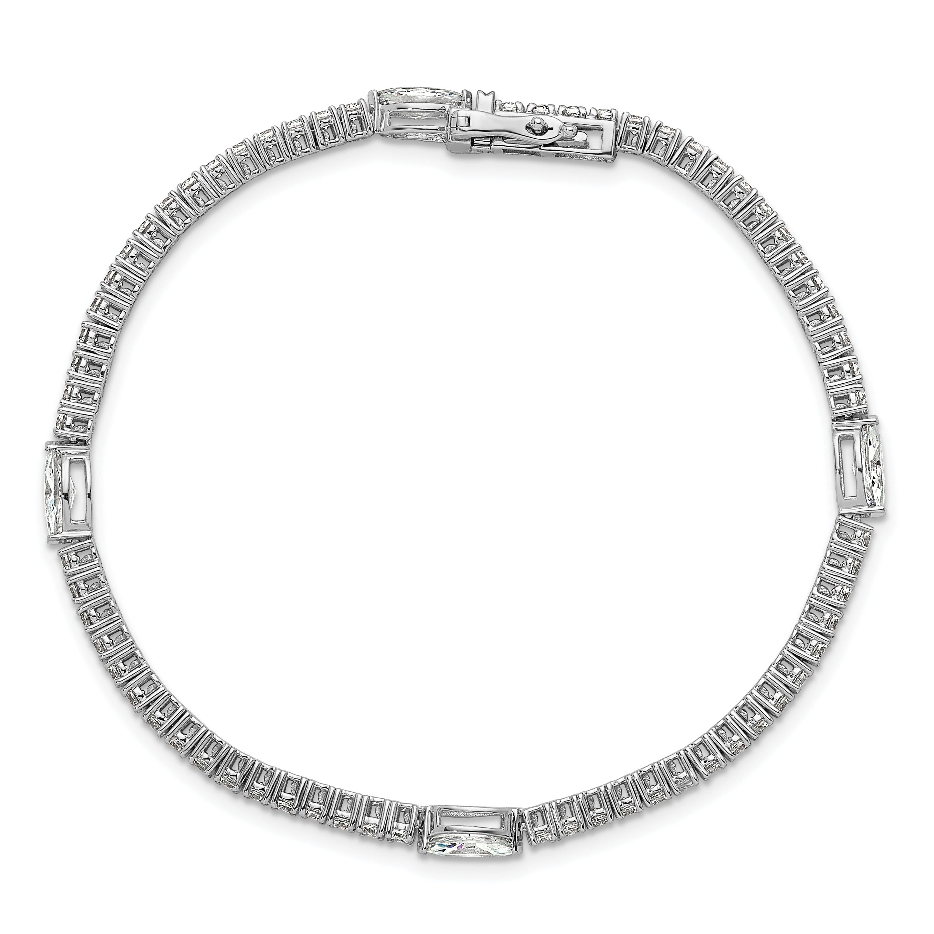 14K Gold 3 5/8 carat Lab Grown Diamond Round and Marquise Bracelets
