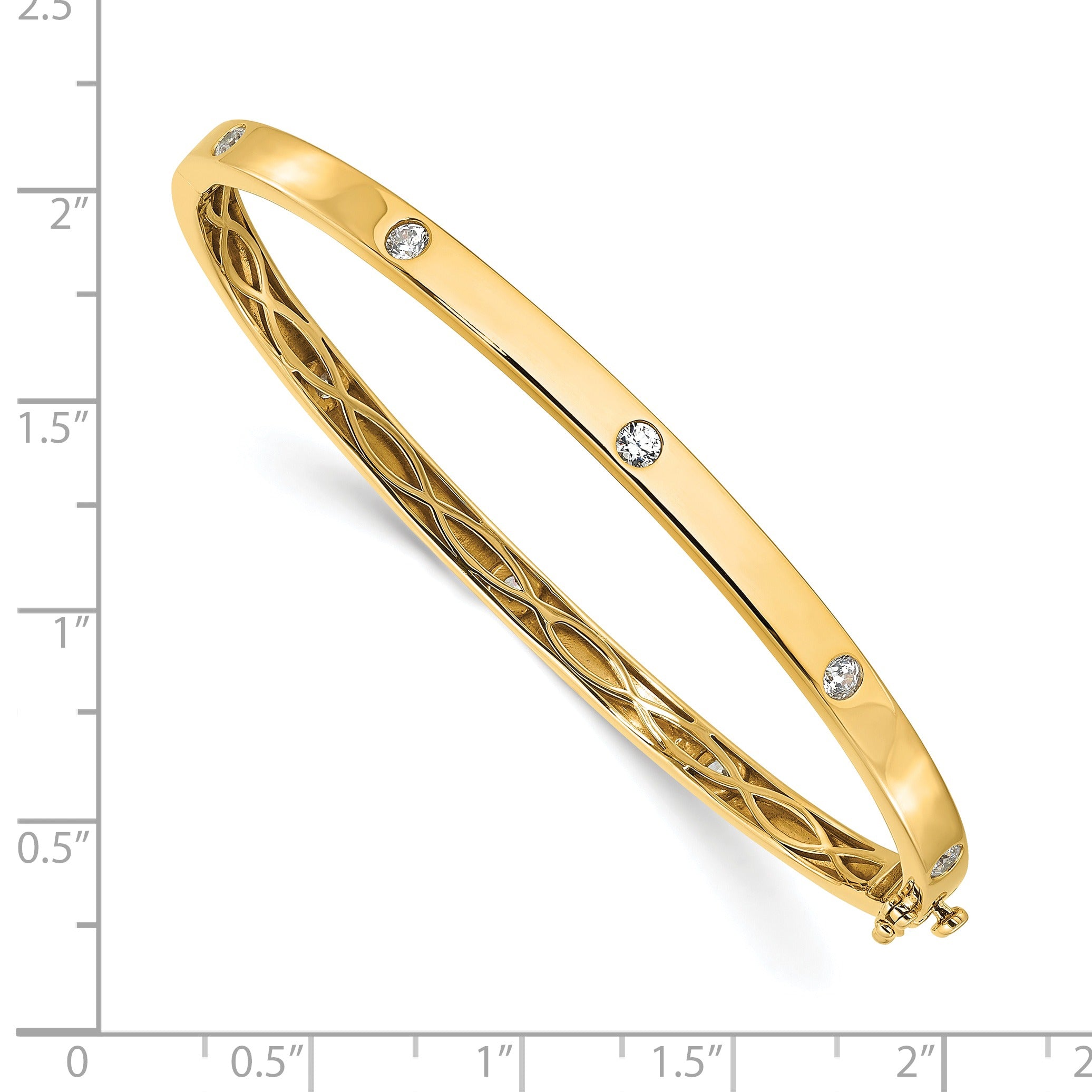 14k Yellow Gold Lab Grown Diamond Bangle Bracelet
