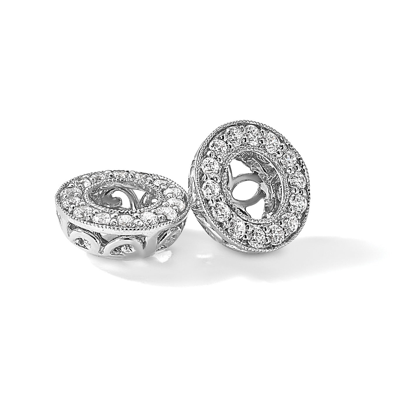 14K White Gold Lab Grown Diamond Earring Jackets