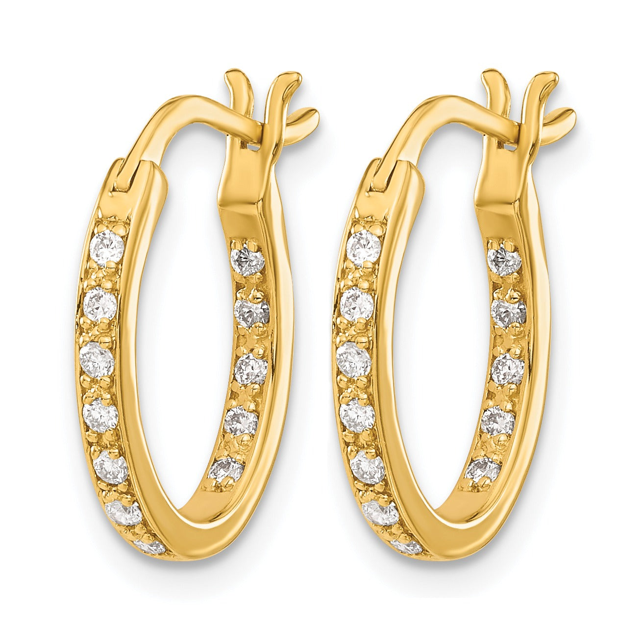 14k Gold Lab Grown Diamond Hoop Earrings 0.5 Ct