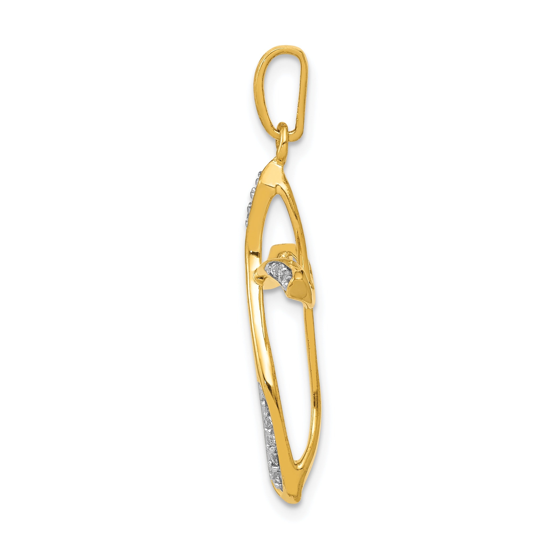 14k Gold Lab Grown Diamond Cross Pendant