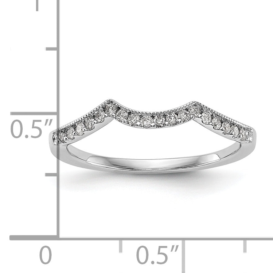 Round Lab Diamond Pavé 14K White Gold Curved Wedding Enhancer Band