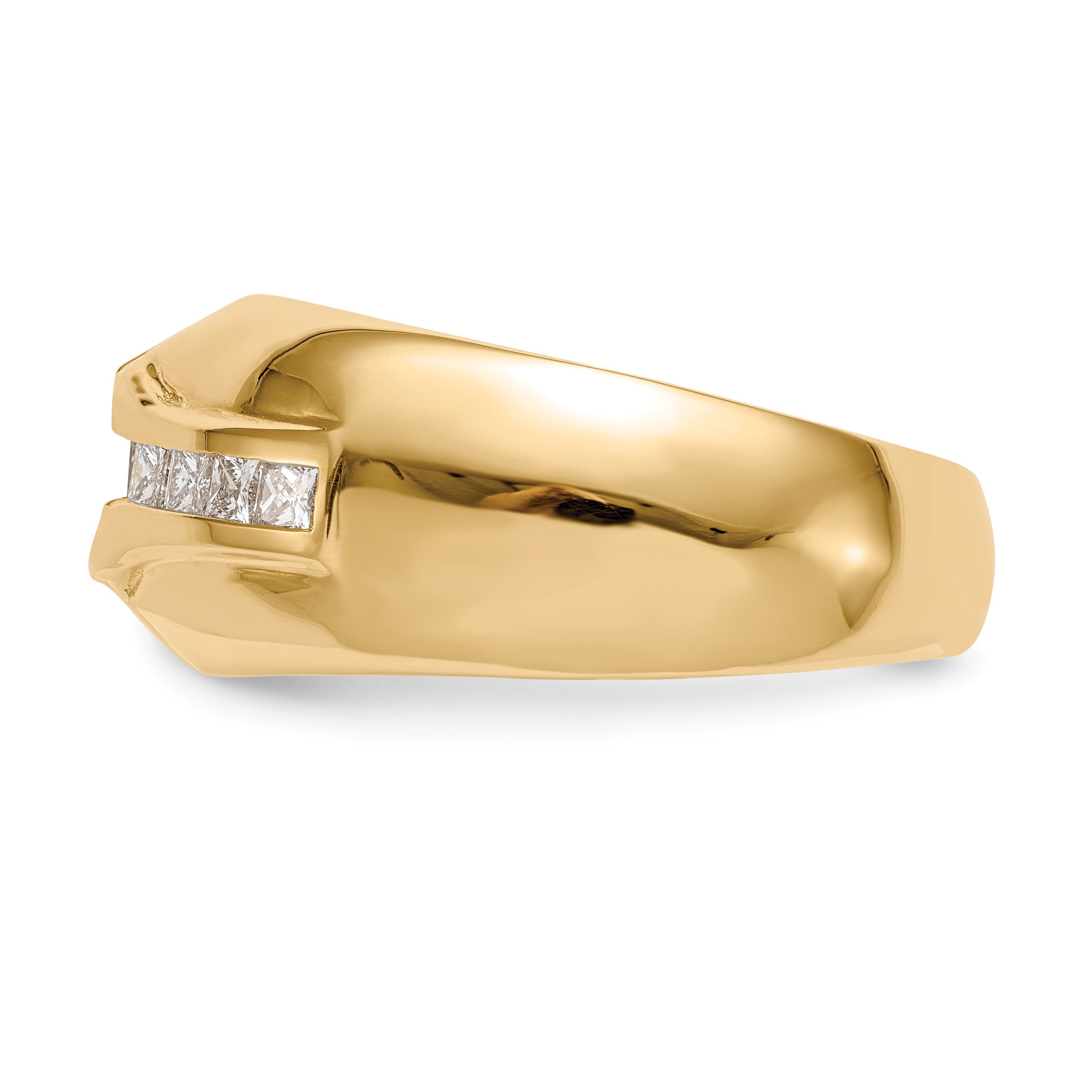 1/2 ct Lab Grown Diamond 5/8 ct Semi Mount Men's Ring 14k Yellow Gold