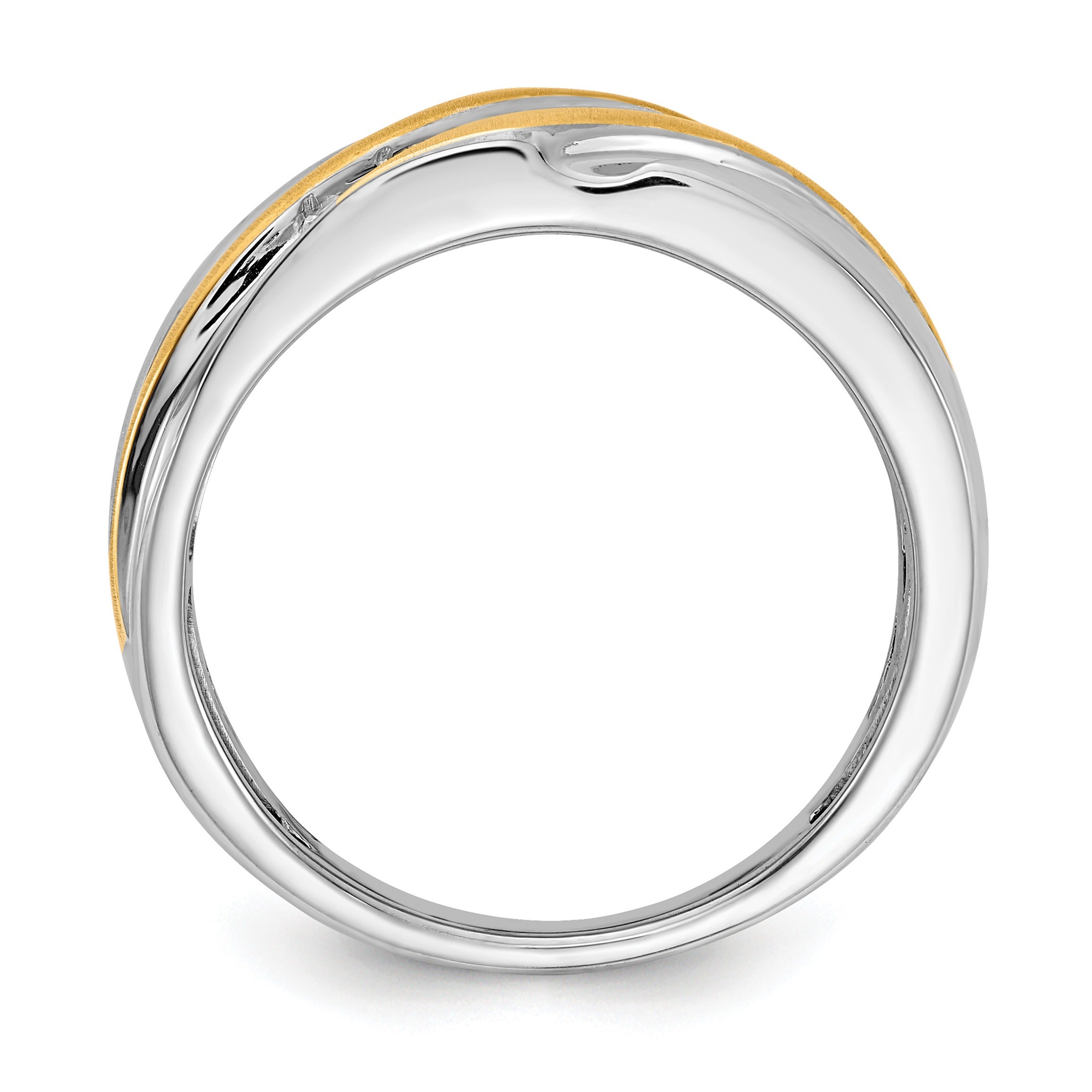 14k Two-tone 1/4 ct Lab Grown Diamond Seven Stone Men's Band Ring