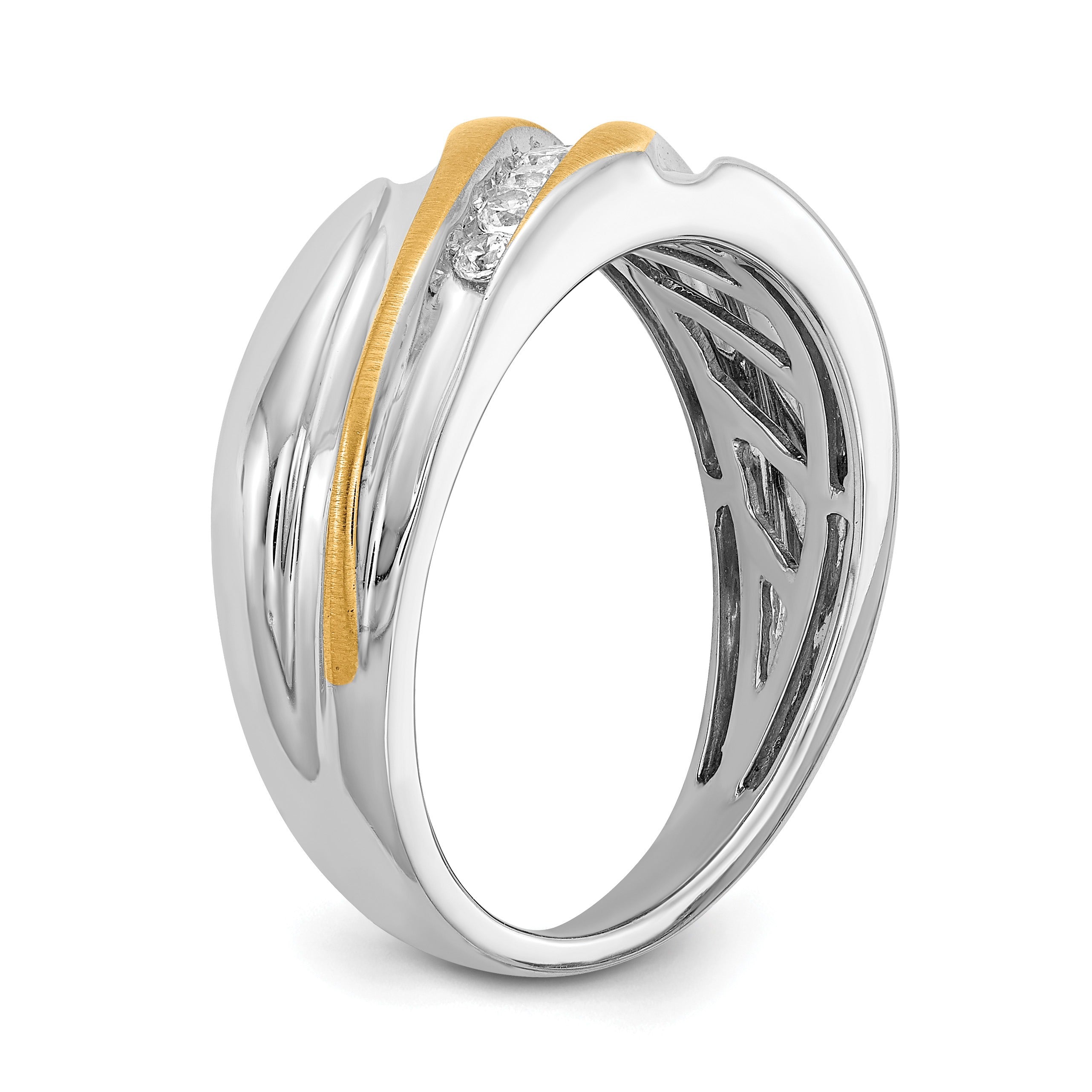14k Two-tone 1/4 ct Lab Grown Diamond Seven Stone Men's Band Ring