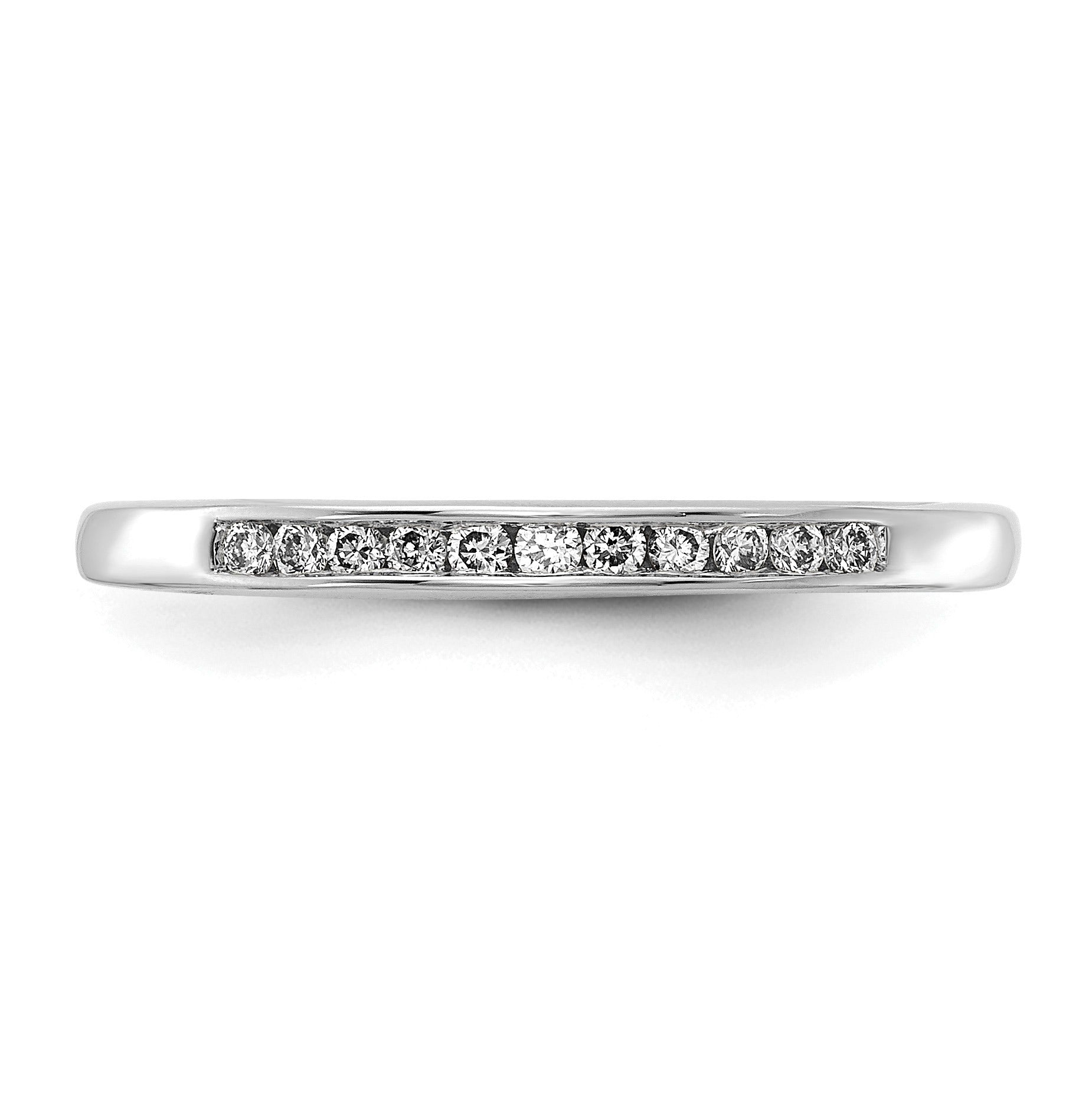 0.10 Ct Round Lab Grown Diamond Channel 14K White Gold Enhancer Band
