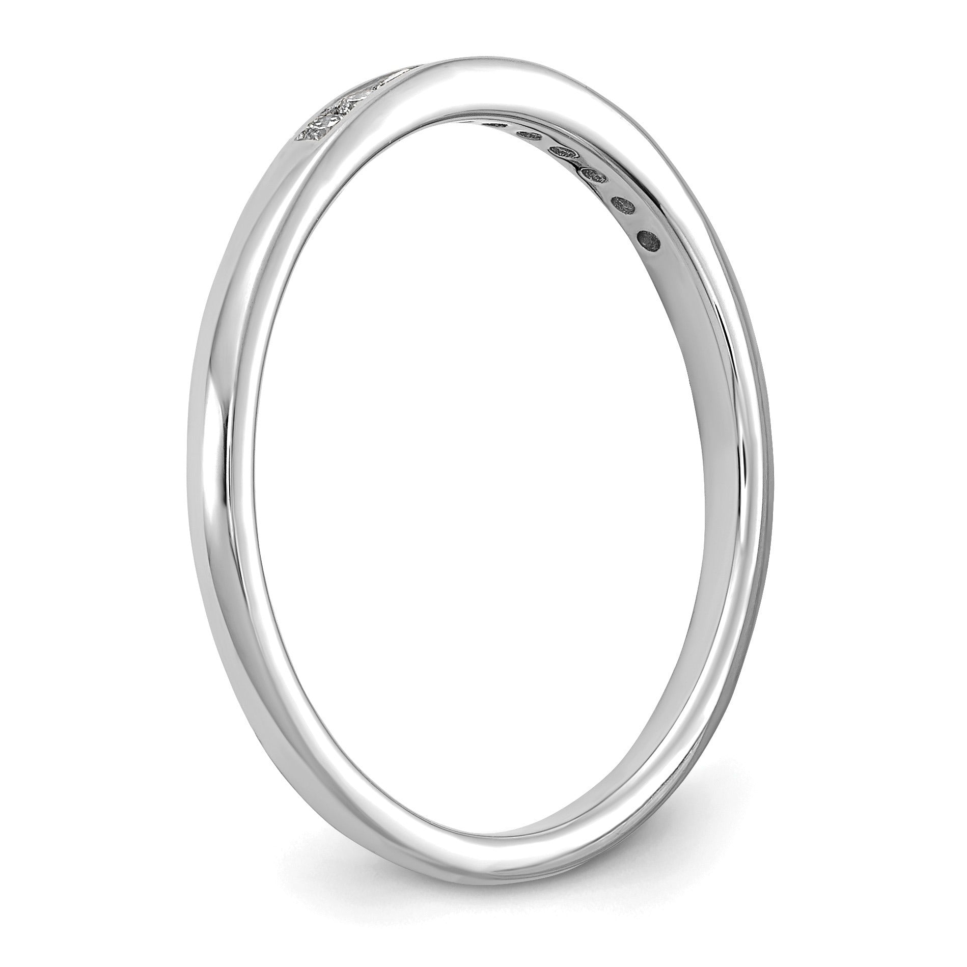 0.10 Ct Round Lab Grown Diamond Channel 14K White Gold Enhancer Band