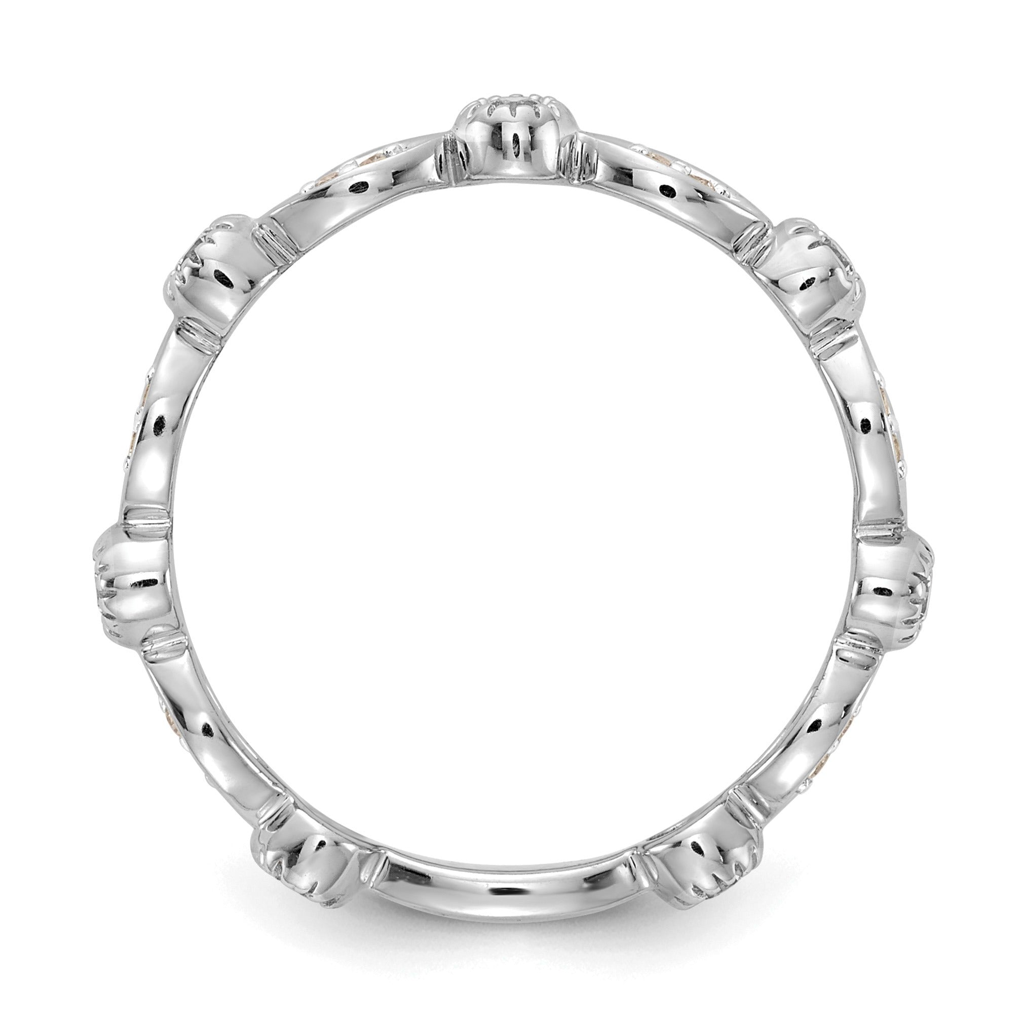 0.2 Ct Round Lab Grown Diamond Bezel 14K White Gold Fashion Enhancer Band