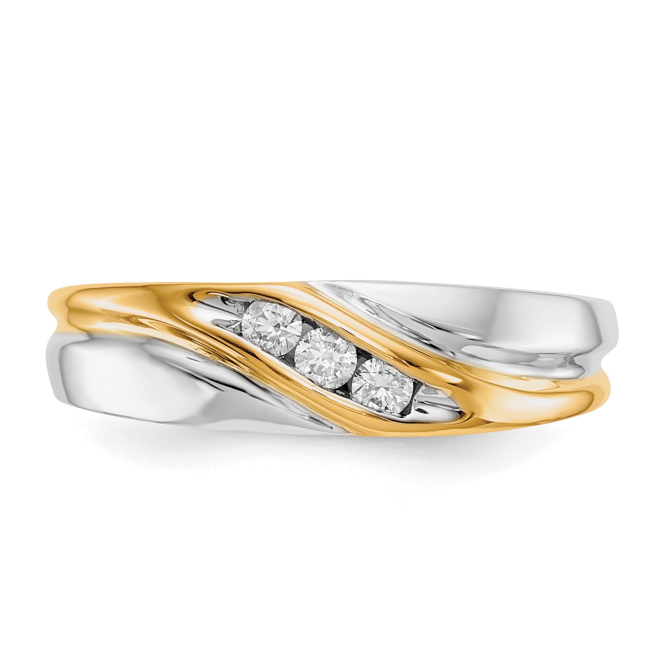 1/6 ct Lab Grown Diamond Four Stone Men's Band Ring 14k Two-tone