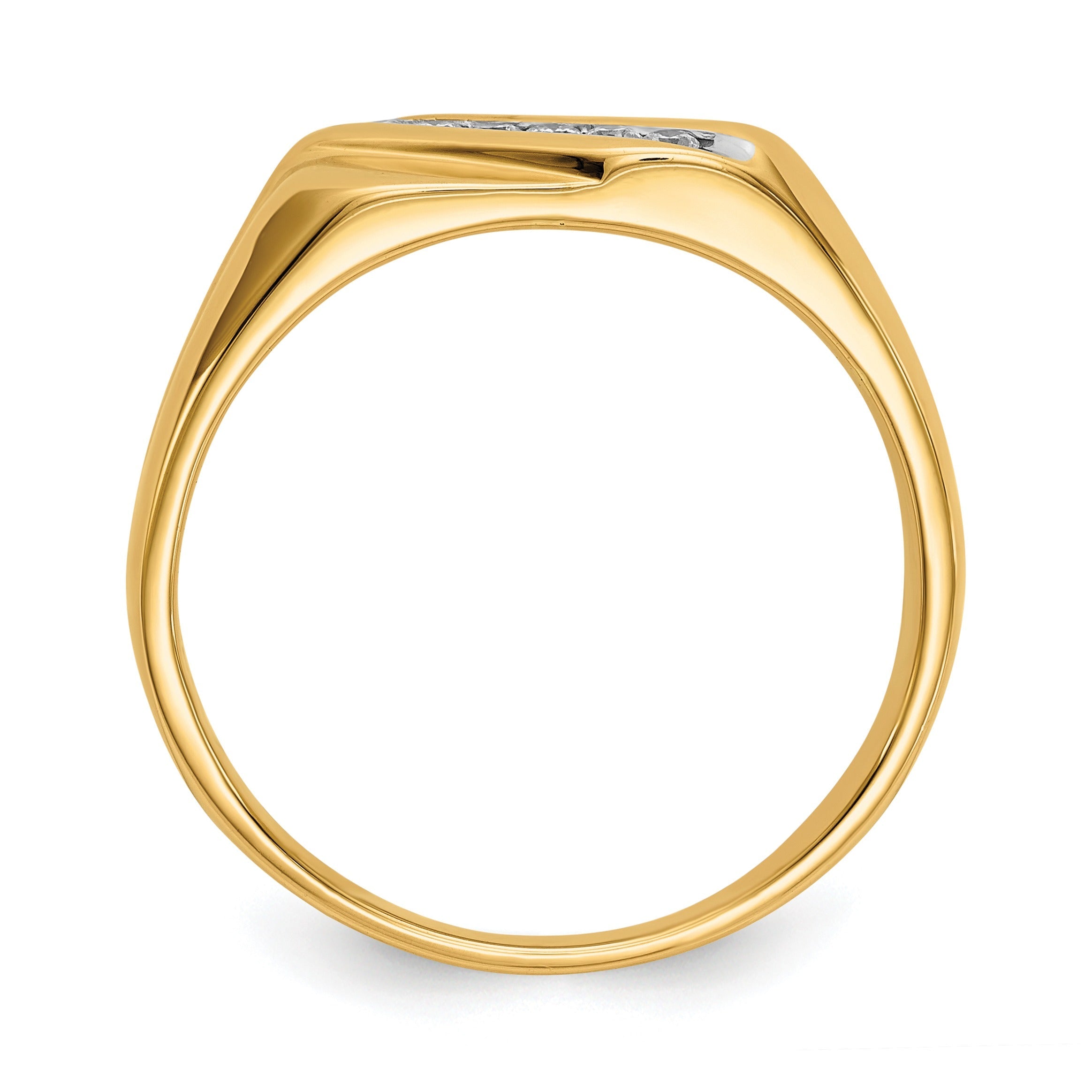 14k White Gold 1/8 ct Lab Grown Diamond Six Stone Men's Ring