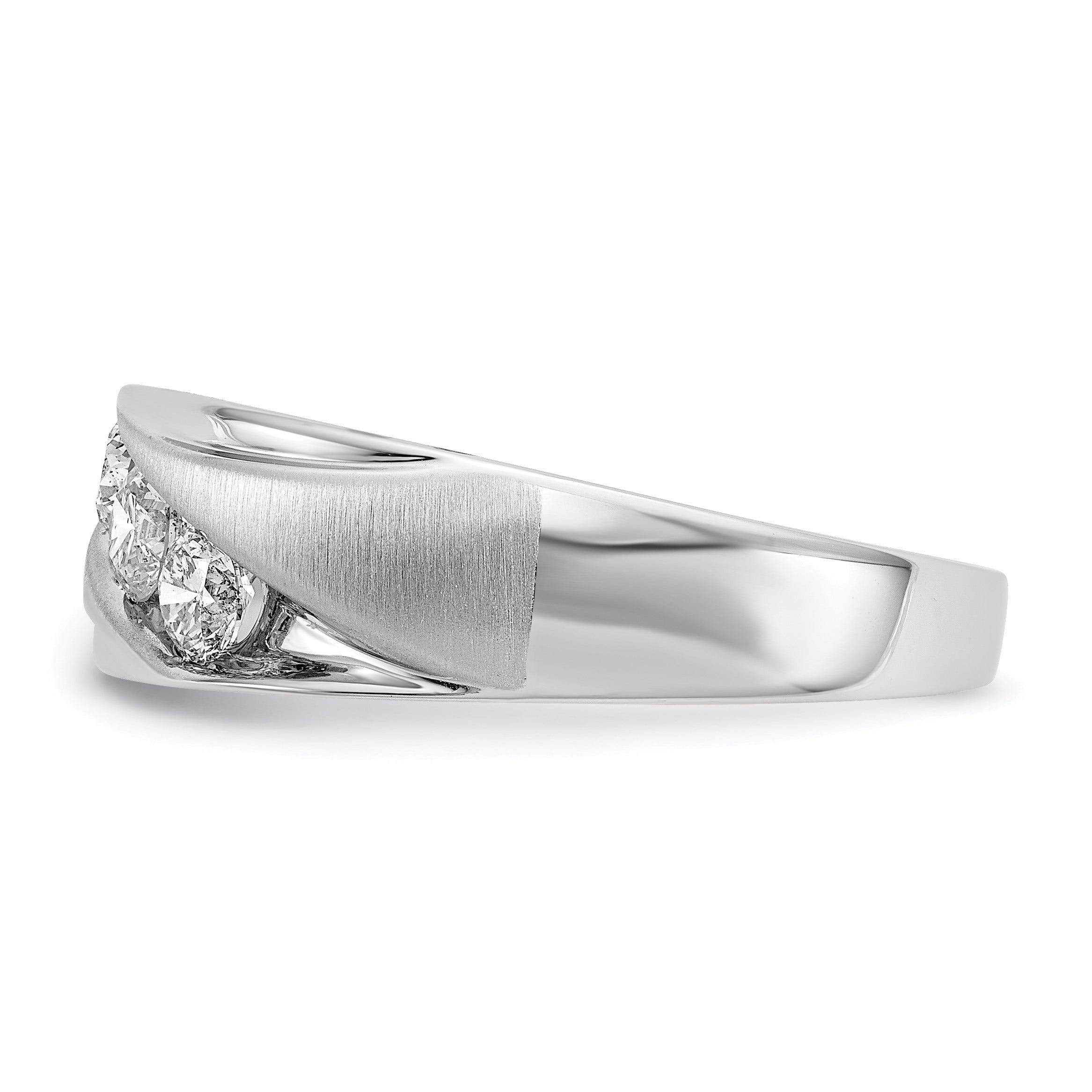 14k White Gold Lab Grown Diamond Three Stone Ring