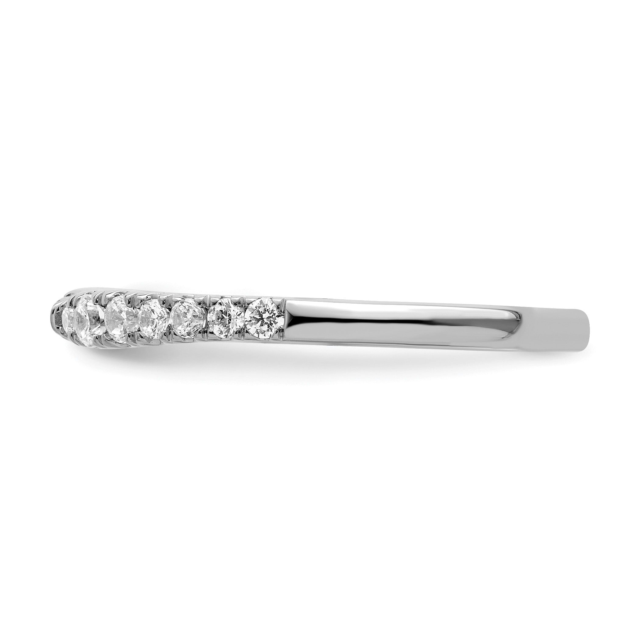 Round Lab Grown Diamond Pavé 14K White Gold Open Cuff Wedding Enhancer Band