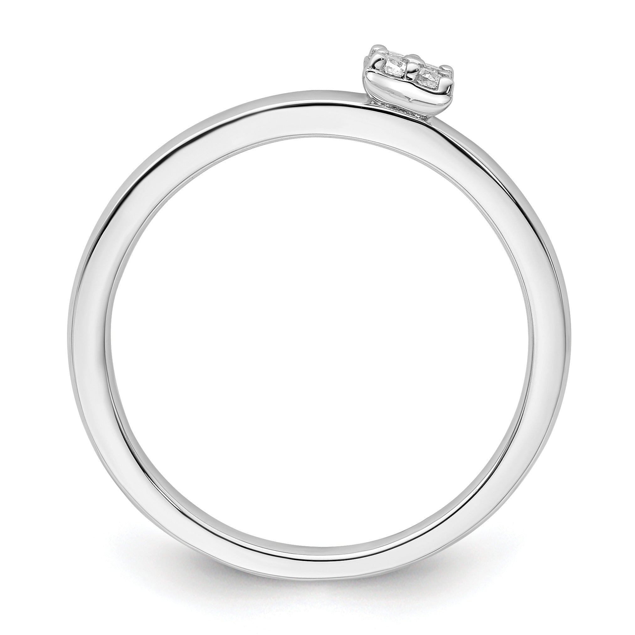 0.05 Ct Round Lab Grown Diamond Cluster 14K White Gold Two Promise Enhancer Band