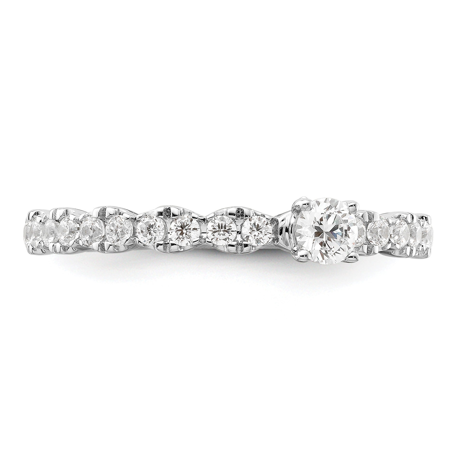 0.37 Ct Round Lab Grown Diamond Prong 14K White Gold Two Promises Enhancer Band