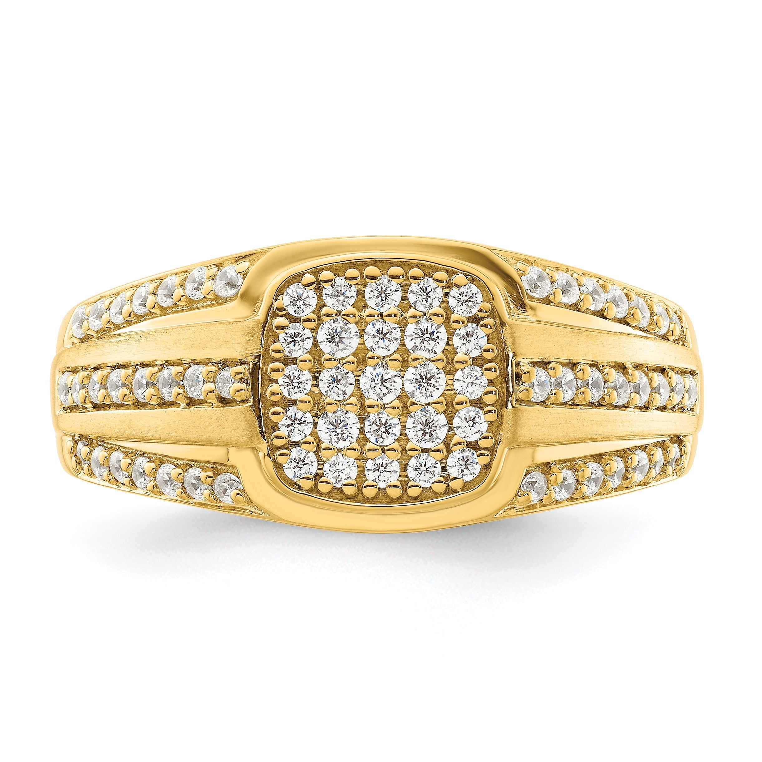 3/4 ct Lab Grown Diamond Men's Pave Cluster Ring 14k Gold