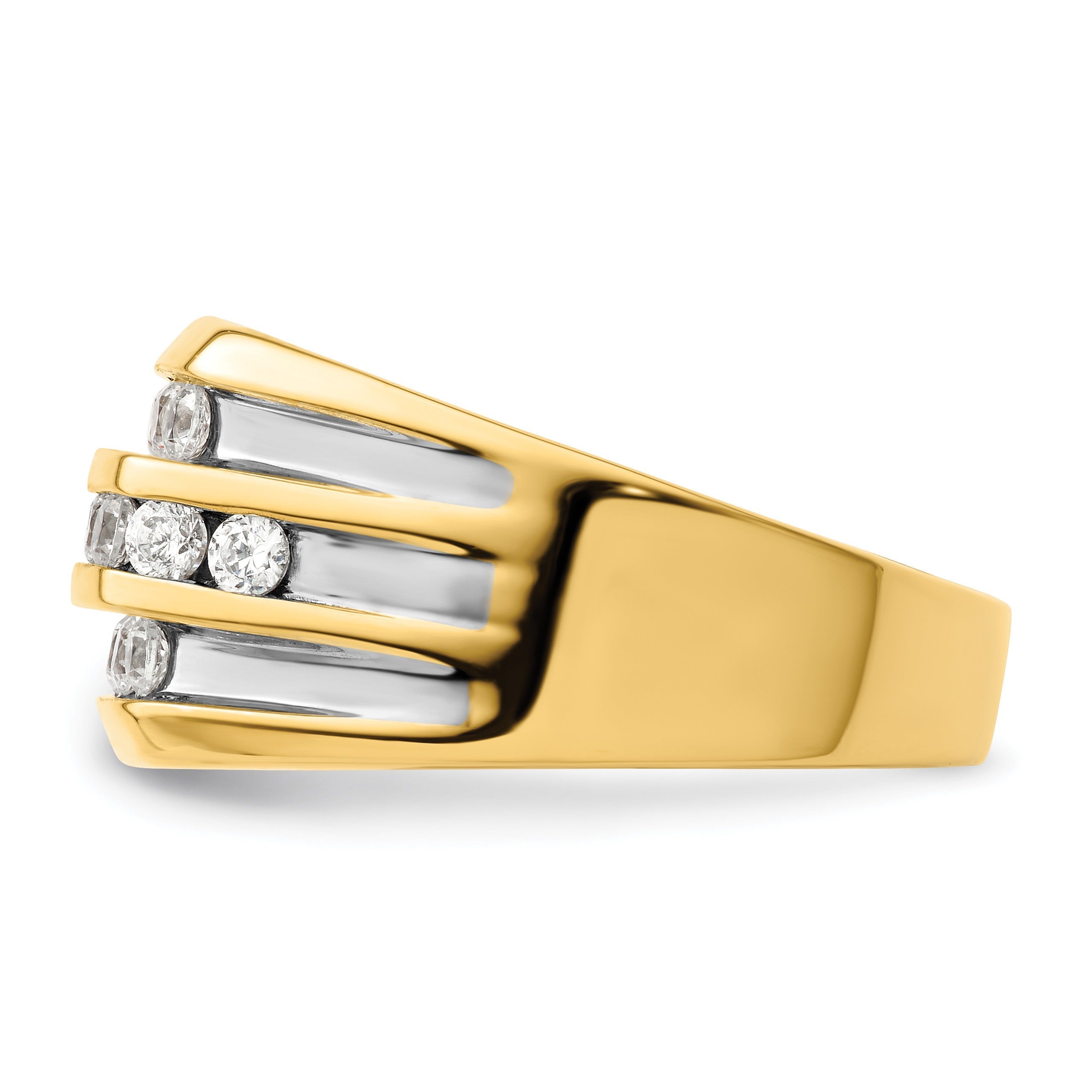 1 1/6 ct Lab Grown Diamond Men's Cluster Ring 14k Yellow Gold