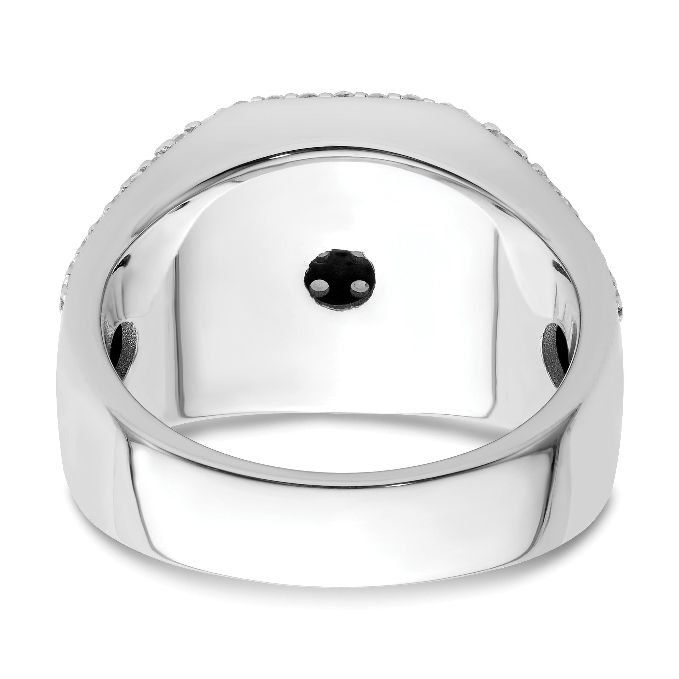 1 1/8 ct Lab Grown Diamond Side Design Men's Halo Ring 14k White Gold