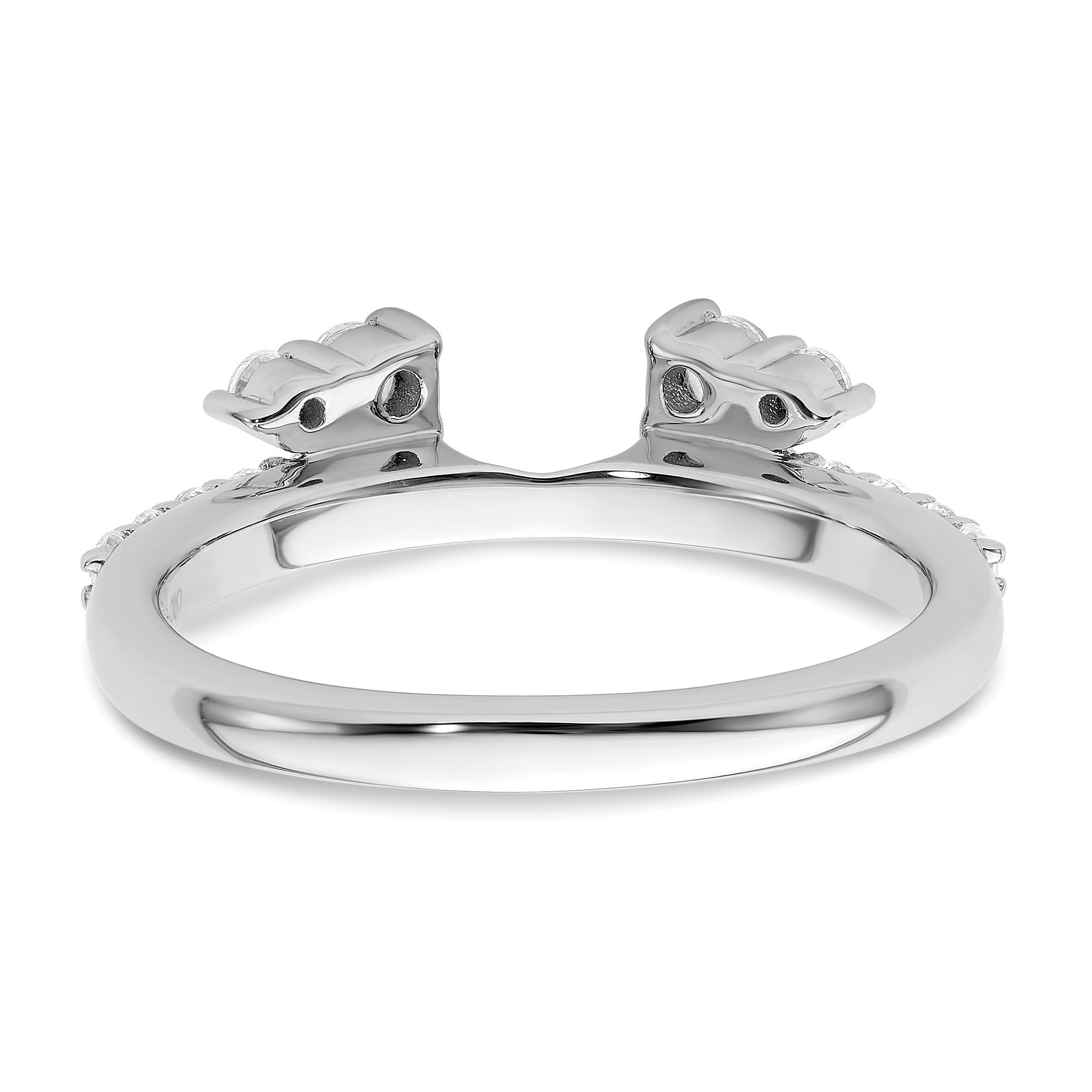 0.50 Ct Round Lab Grown Diamond Prong 14K White Gold Ring Wrap Enhancer Band
