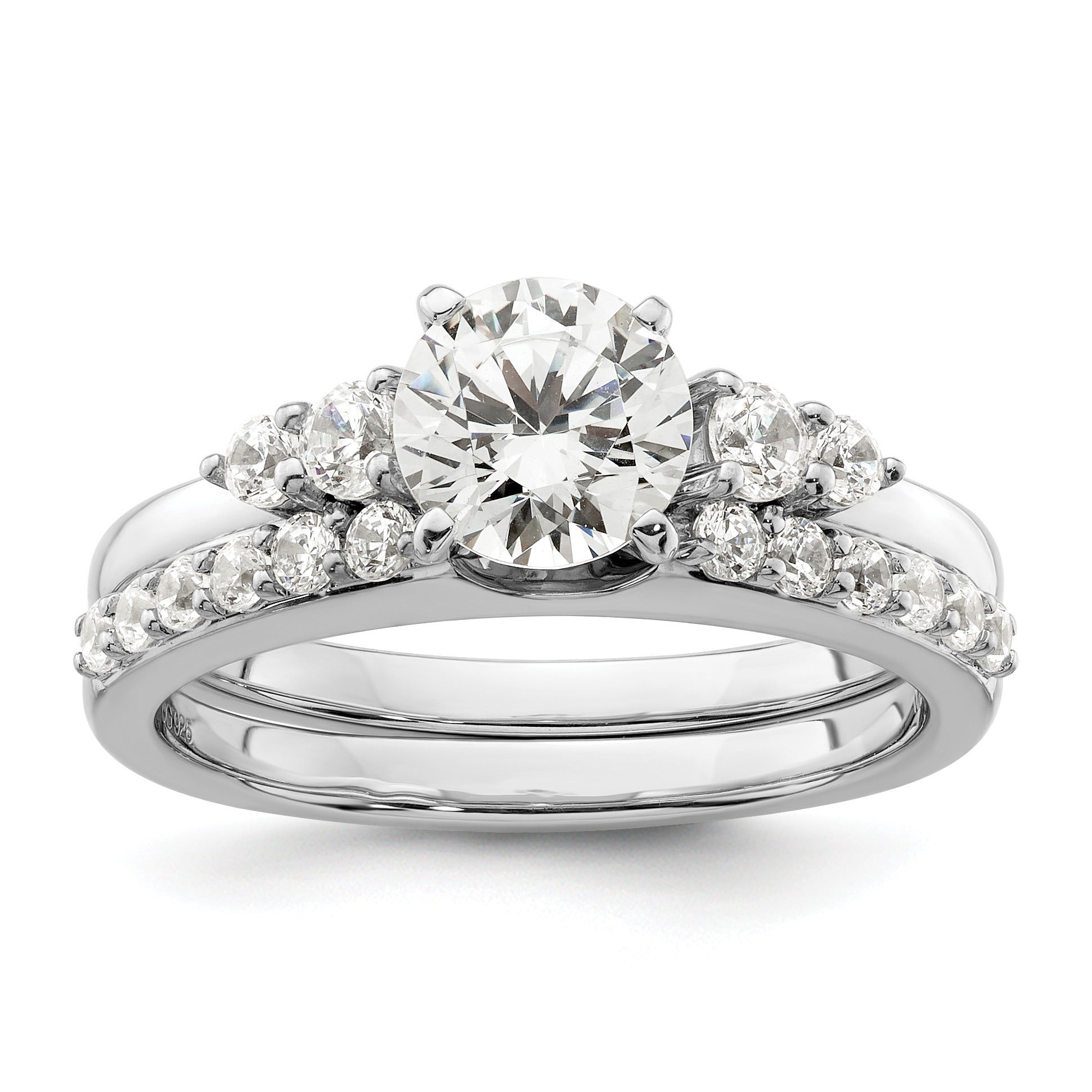 0.50 Ct Round Lab Grown Diamond Prong 14K White Gold Ring Wrap Enhancer Band