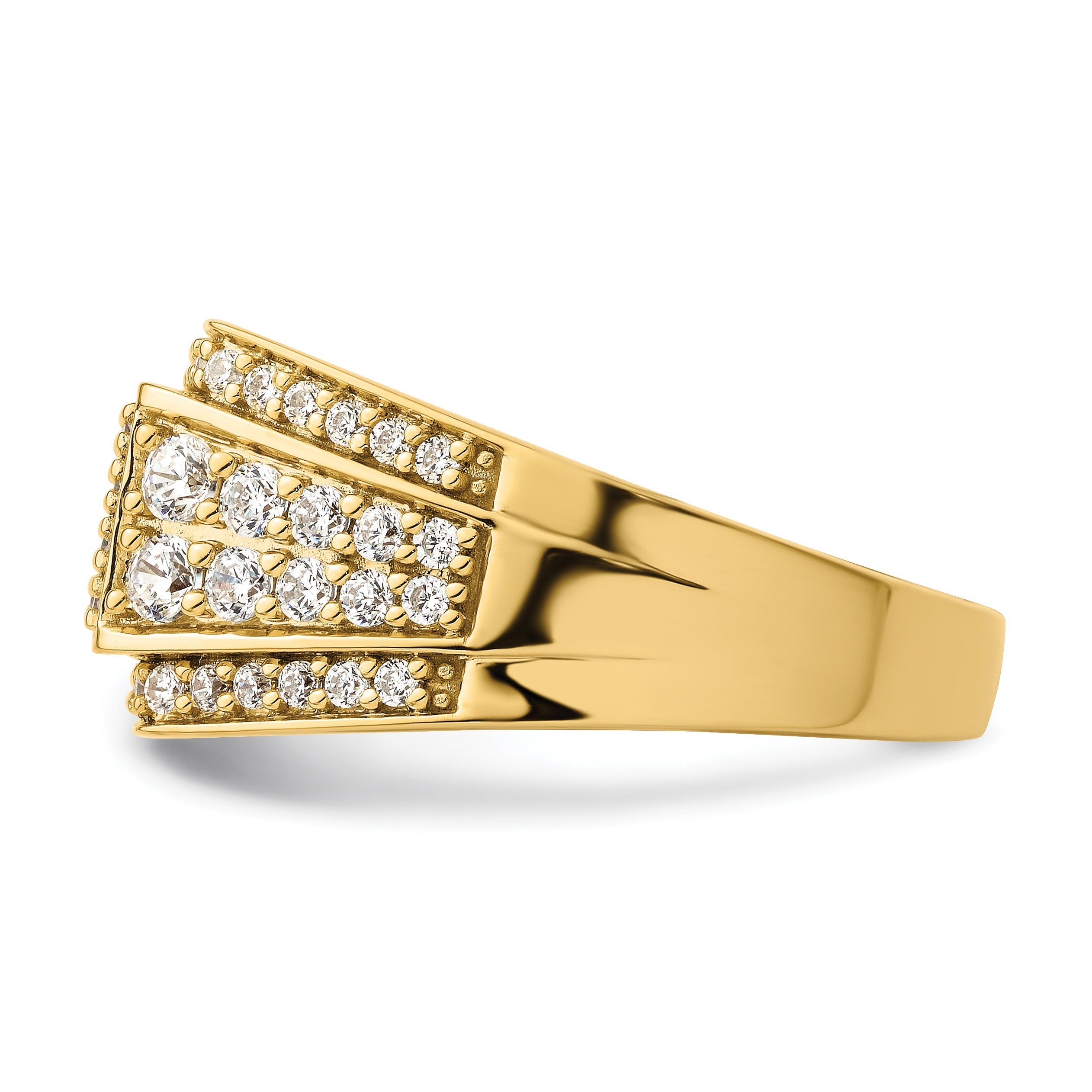 1 3/8 ct Lab Grown Diamond Cluster Men's Ring 14k Yellow Gold