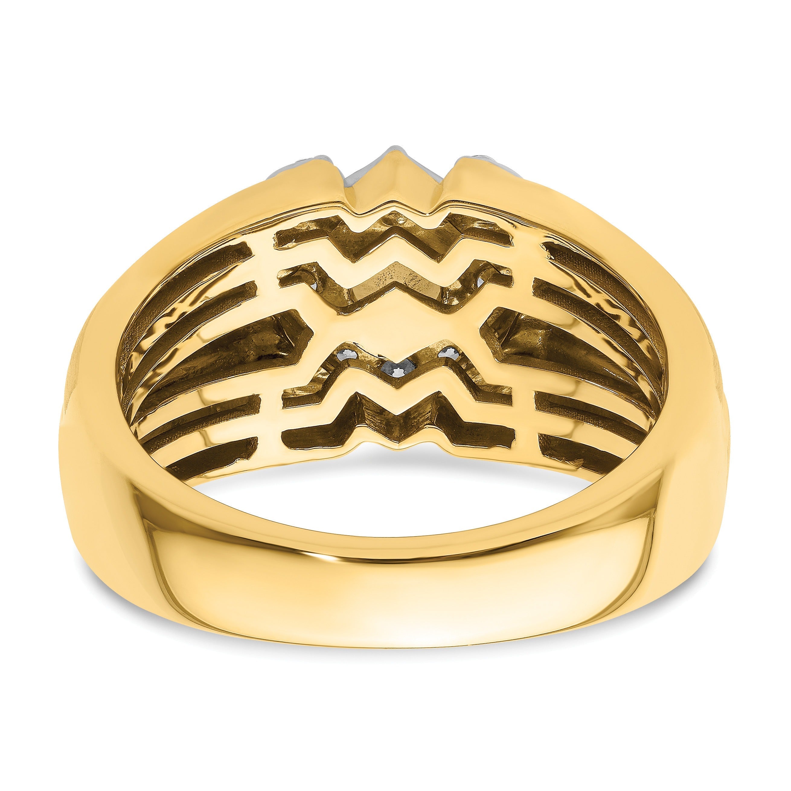 14k Two-Tone 1 ct Lab Grown Diamond Men's Ring