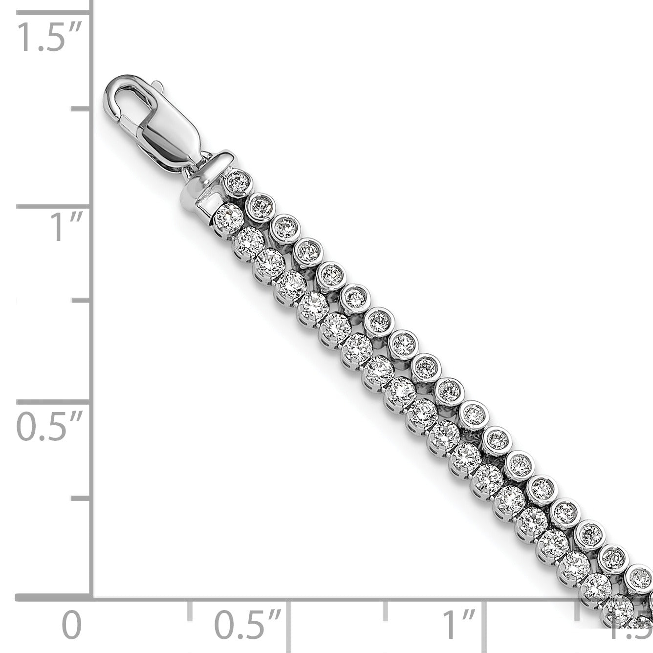 14k White Gold 7/8 Carat Lab Grown Diamond Double Strand Bracelet